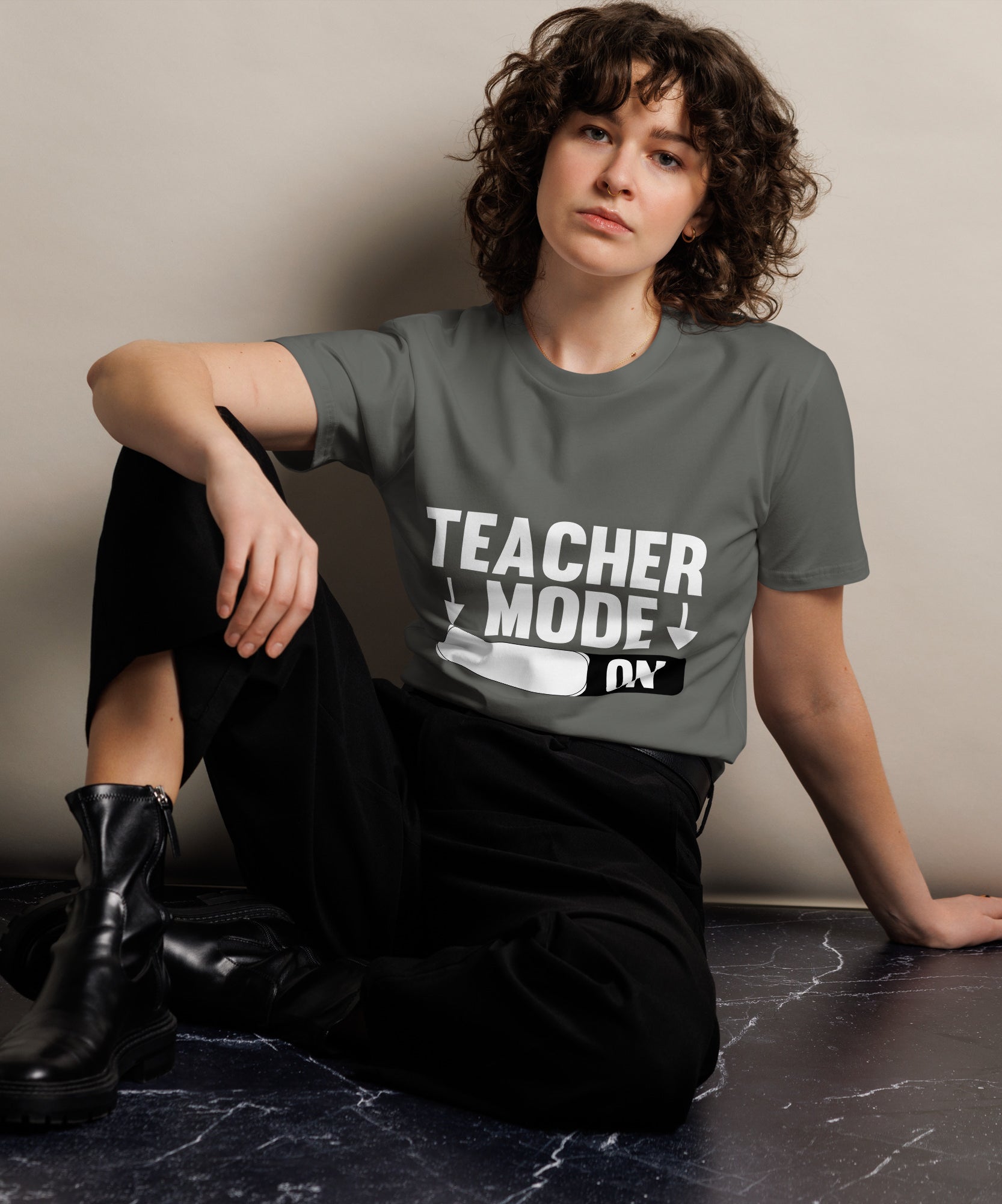 Teacher Mode On Graphic Premium Cotton T-Shirt | Gallory Hive