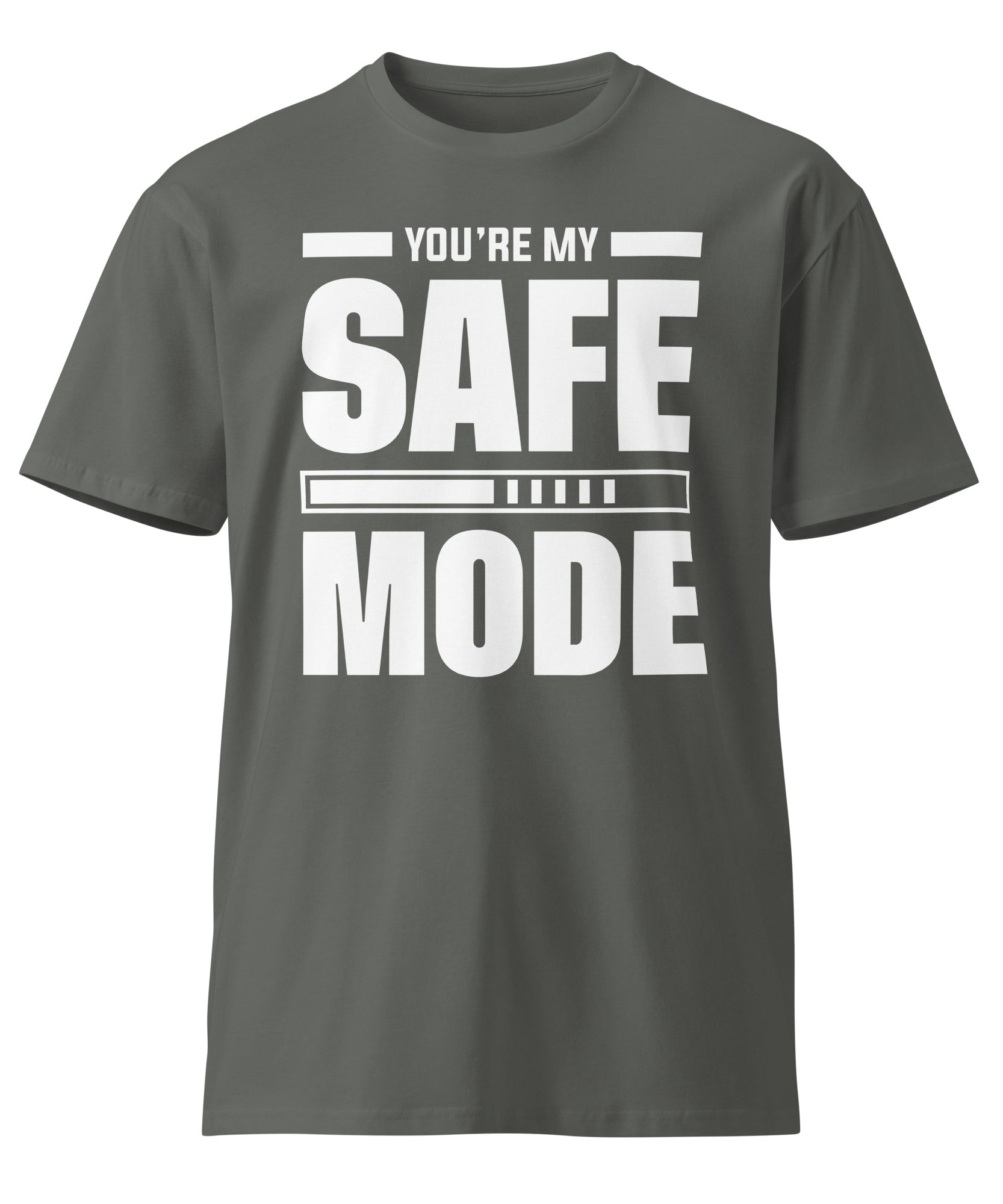 Safe Mode Typography Premium Cotton T-Shirt | Gallory Hive