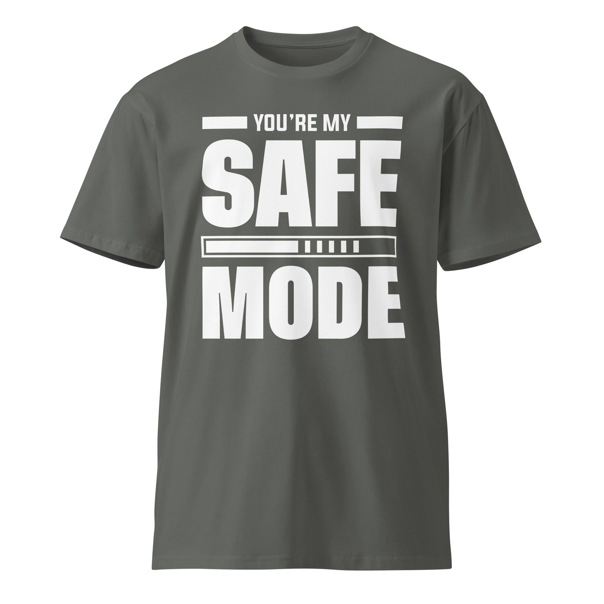 Safe Mode Typography Premium Cotton T-Shirt | Gallory Hive