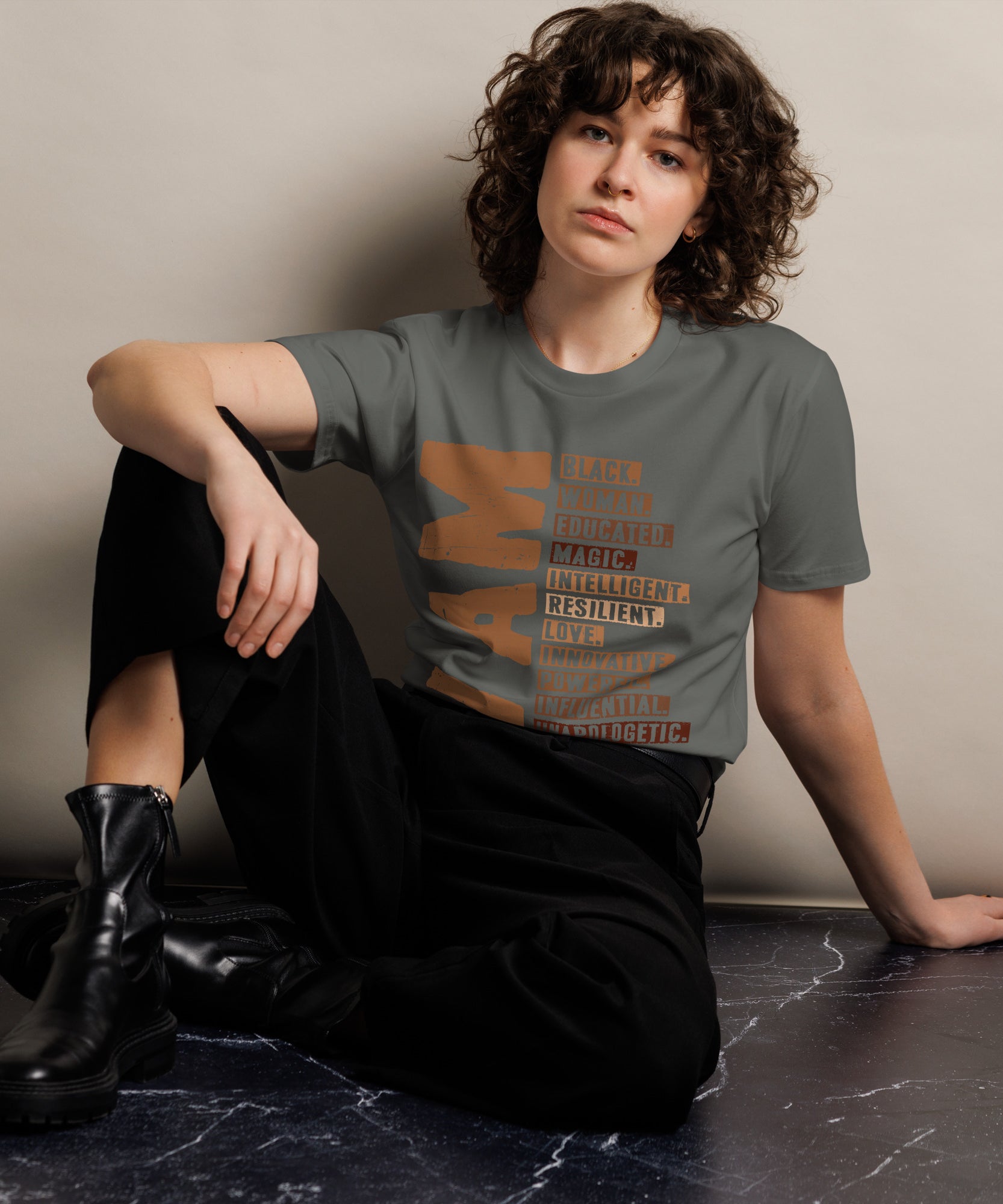 Powerful Black Woman Quote Premium Cotton T-Shirt | Gallory Hive