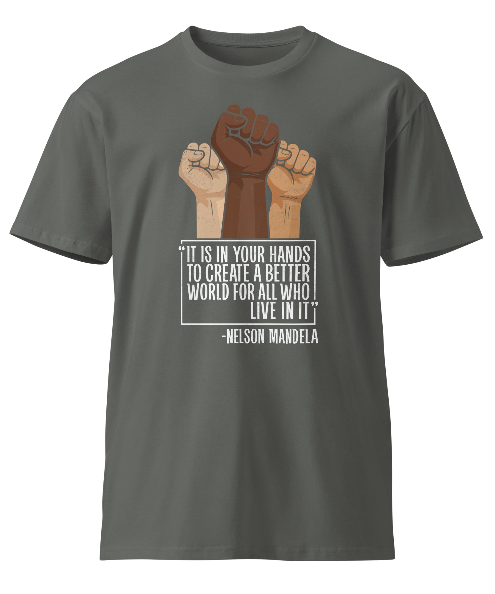 Mandela Inspirational Unisex Premium Cotton T-Shirt | Gallory Hive