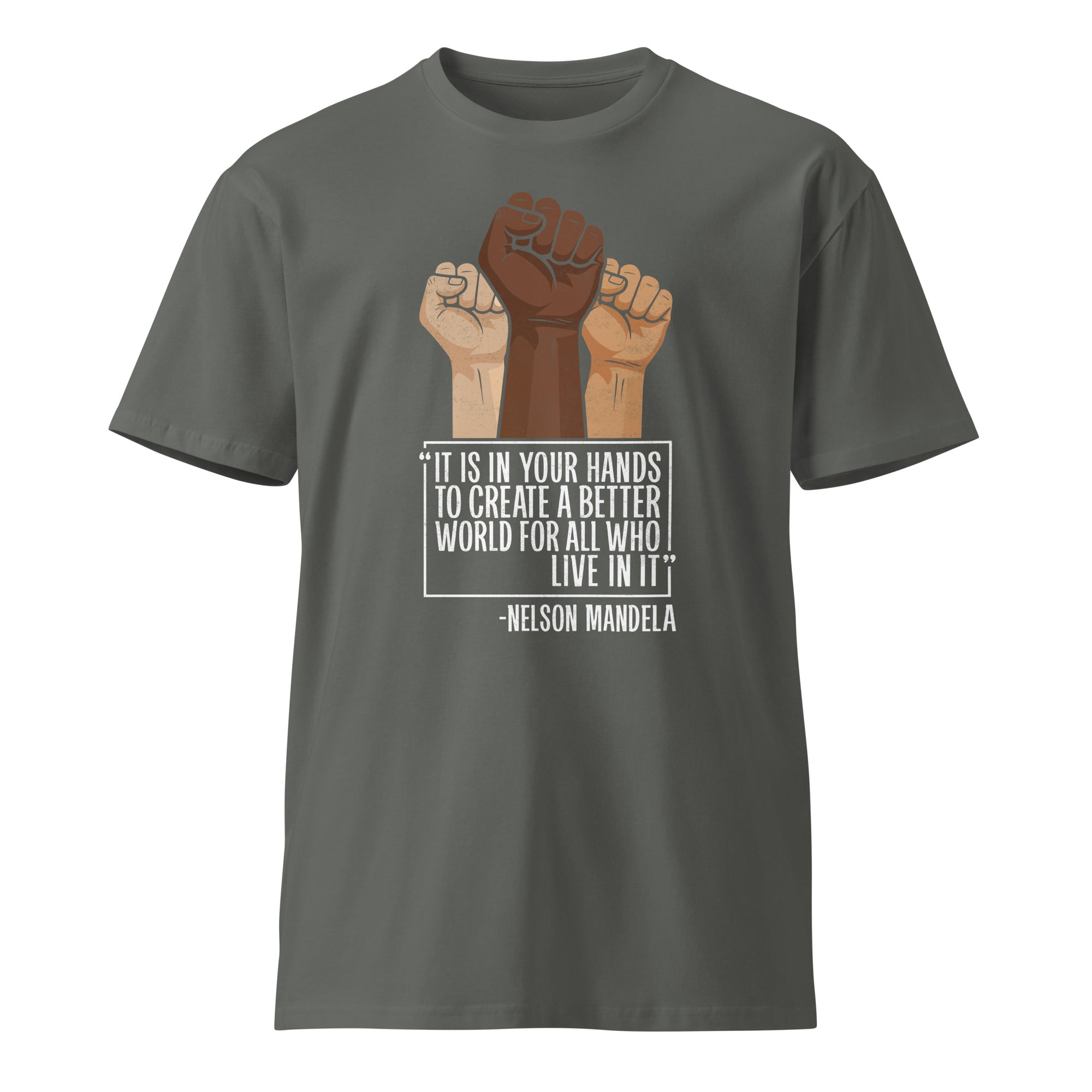 Mandela Inspirational Unisex Premium Cotton T-Shirt | Gallory Hive
