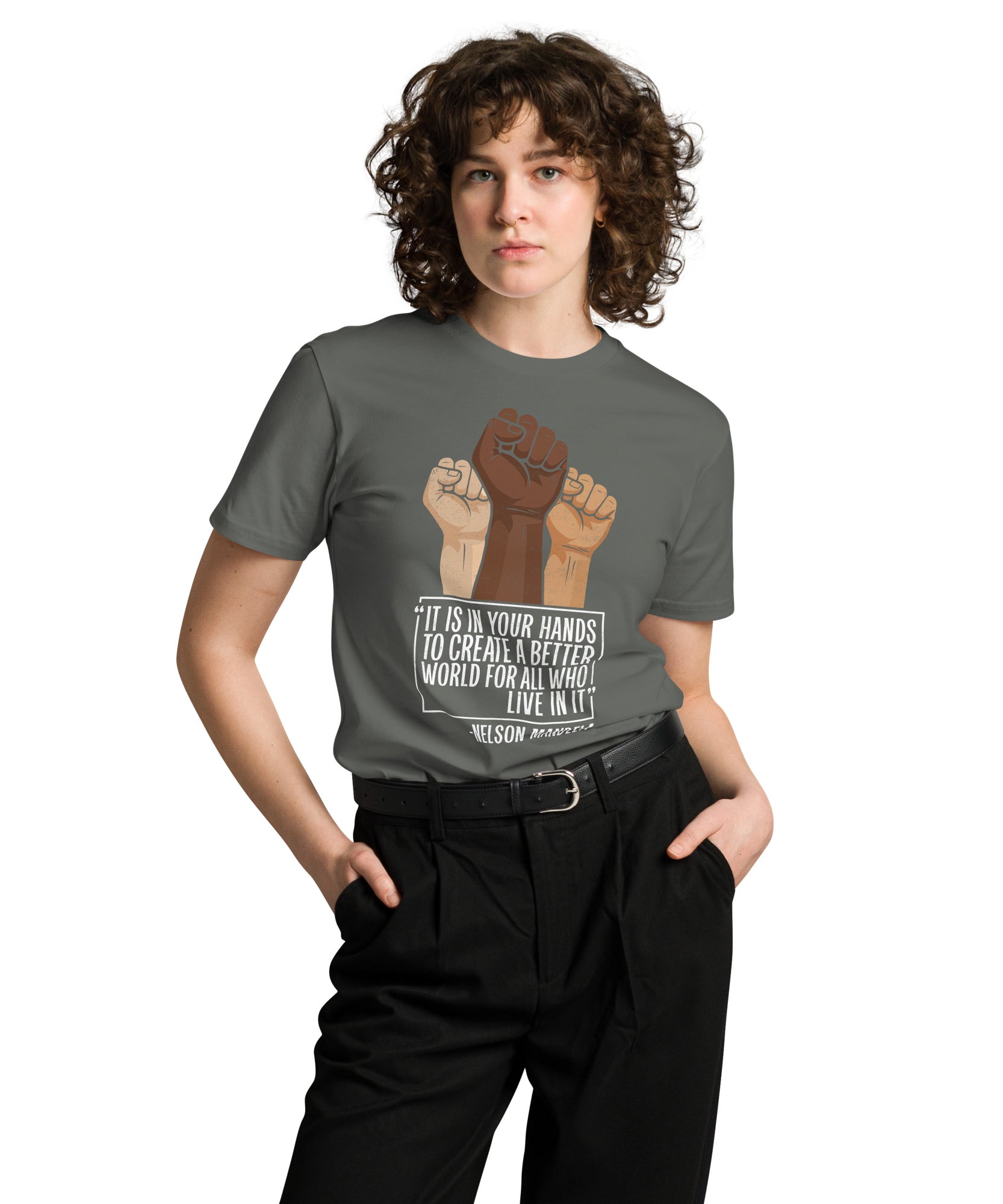 Mandela Inspirational Unisex Premium Cotton T-Shirt | Gallory Hive