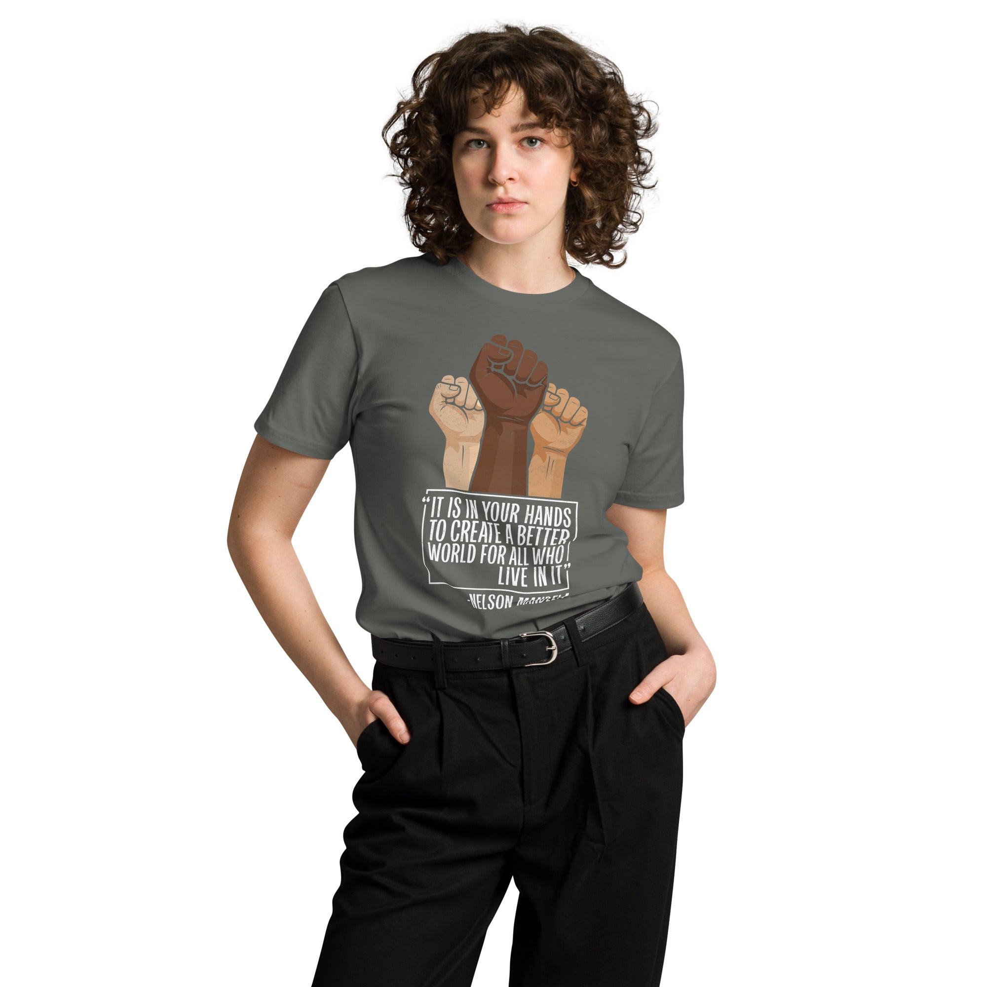 Mandela Inspirational Unisex Premium Cotton T-Shirt | Gallory Hive