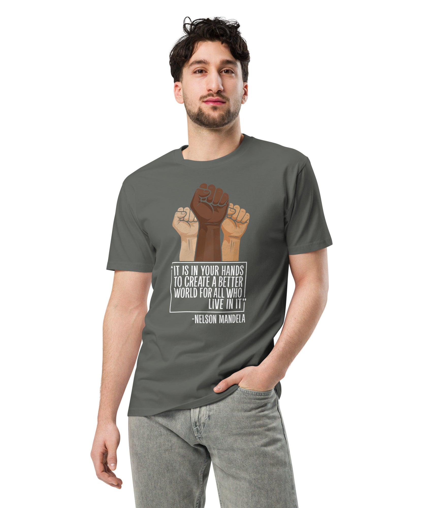 Mandela Inspirational Unisex Premium Cotton T-Shirt | Gallory Hive