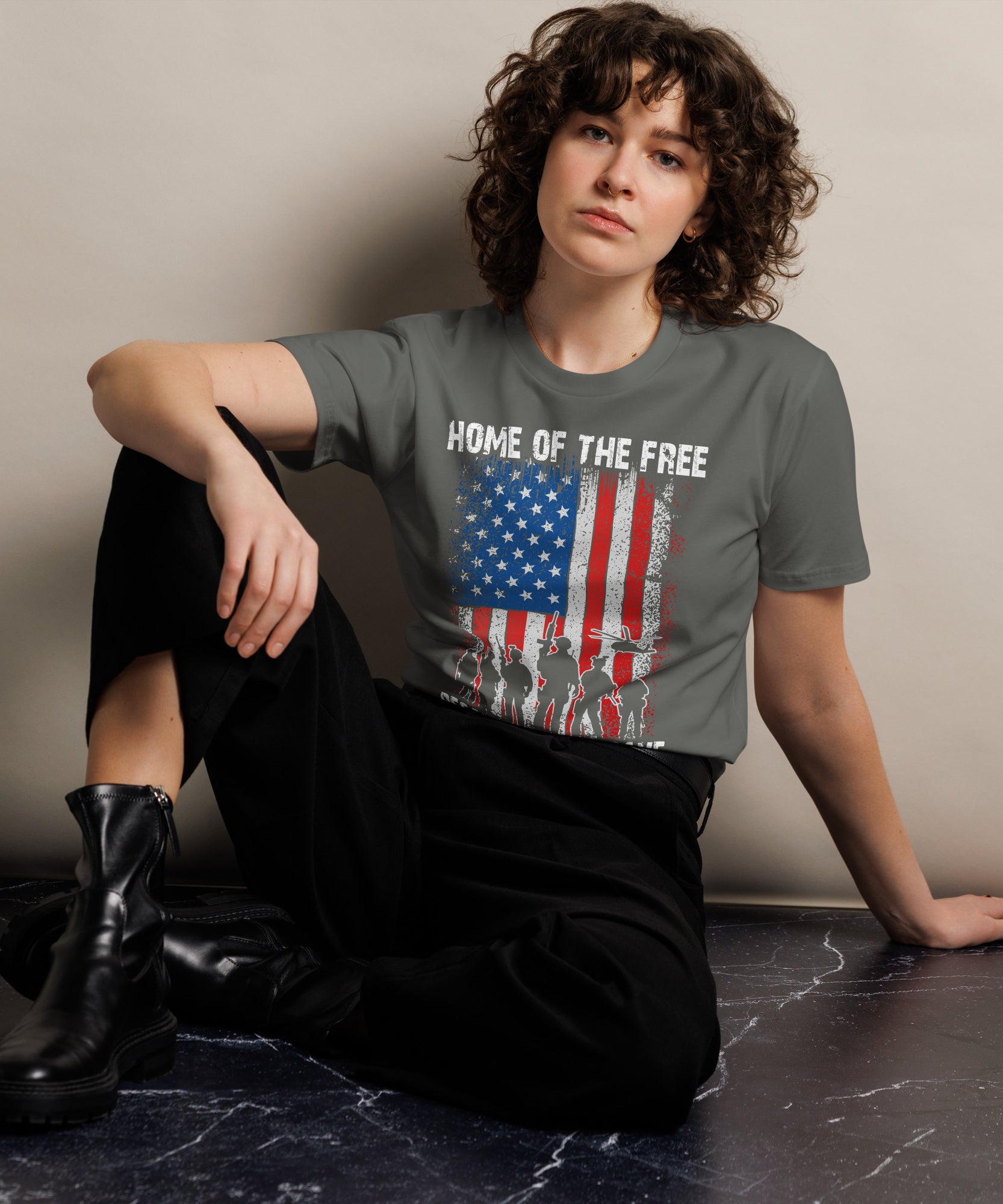 American Freedom Soldier Graphic Premium T-Shirt | Gallory Hive