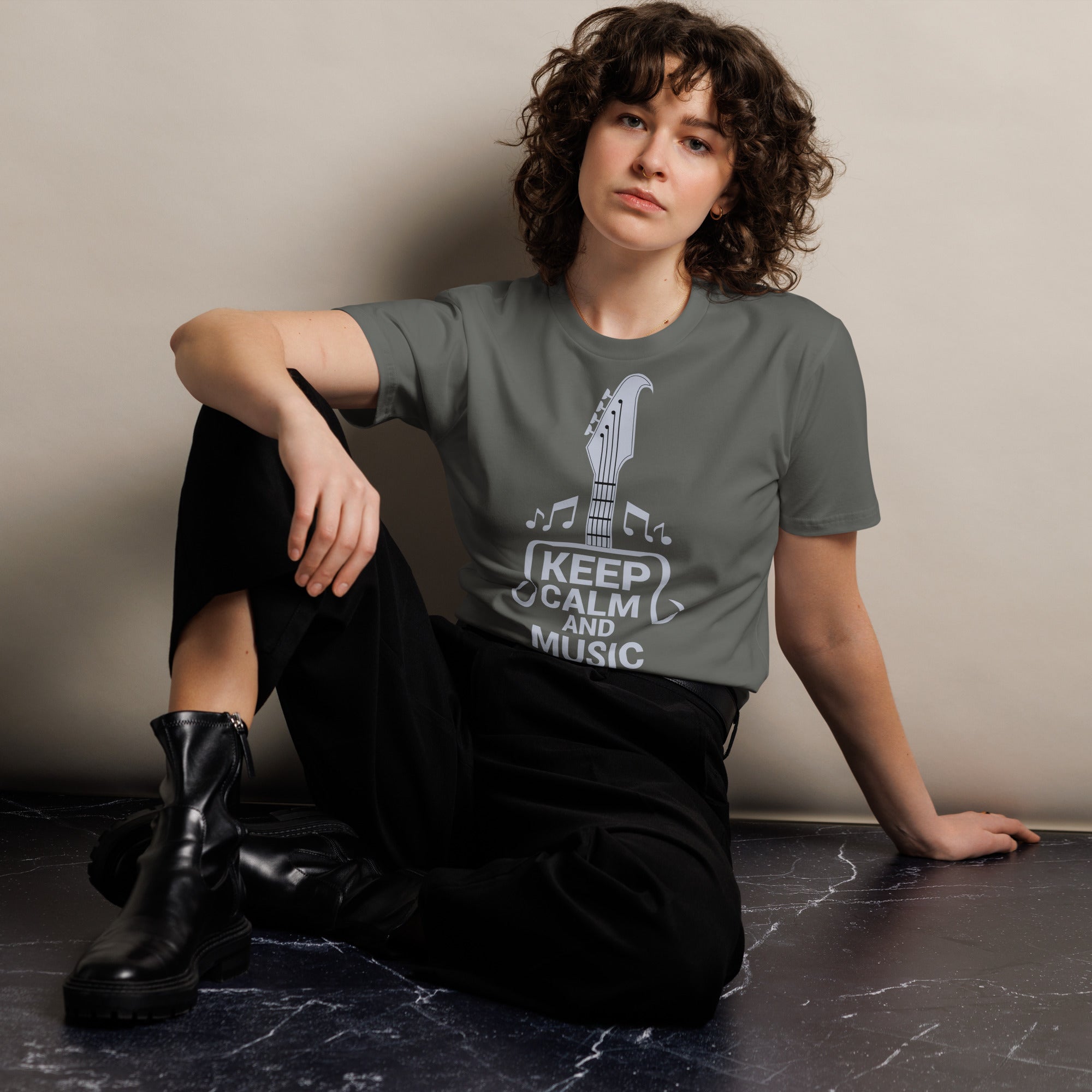 Keep Calm and Music Love Guitar T-Shirt | Gallory Hive