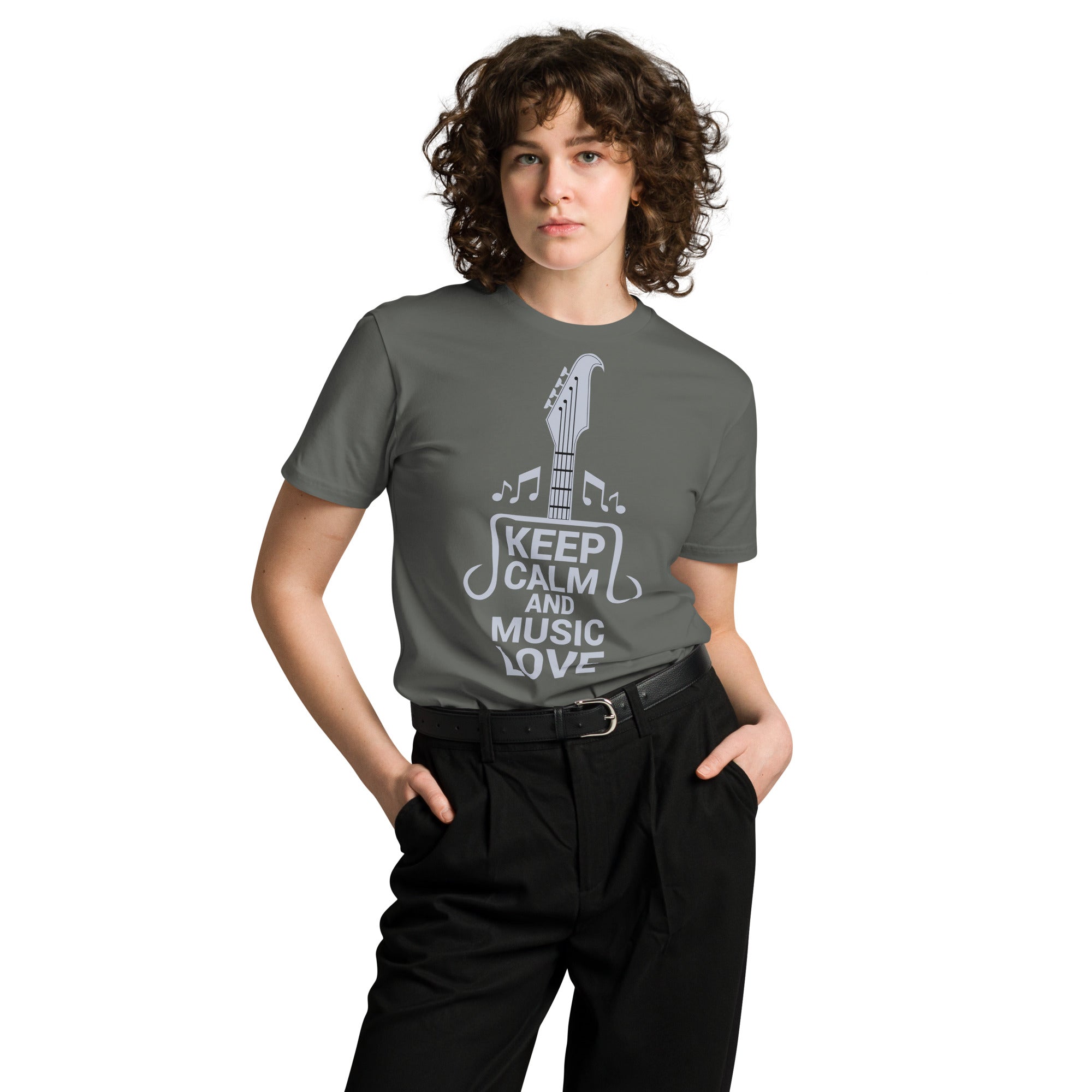 Keep Calm and Music Love Guitar T-Shirt | Gallory Hive