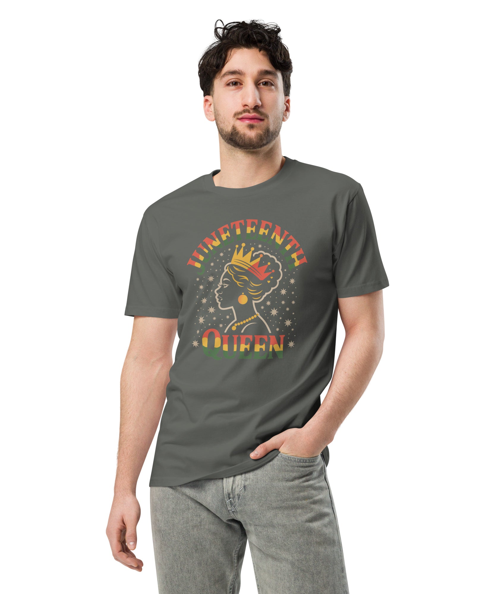 Juneteenth Queen Crown Afro Graphic Unisex Premium T-Shirt | Gallory Hive