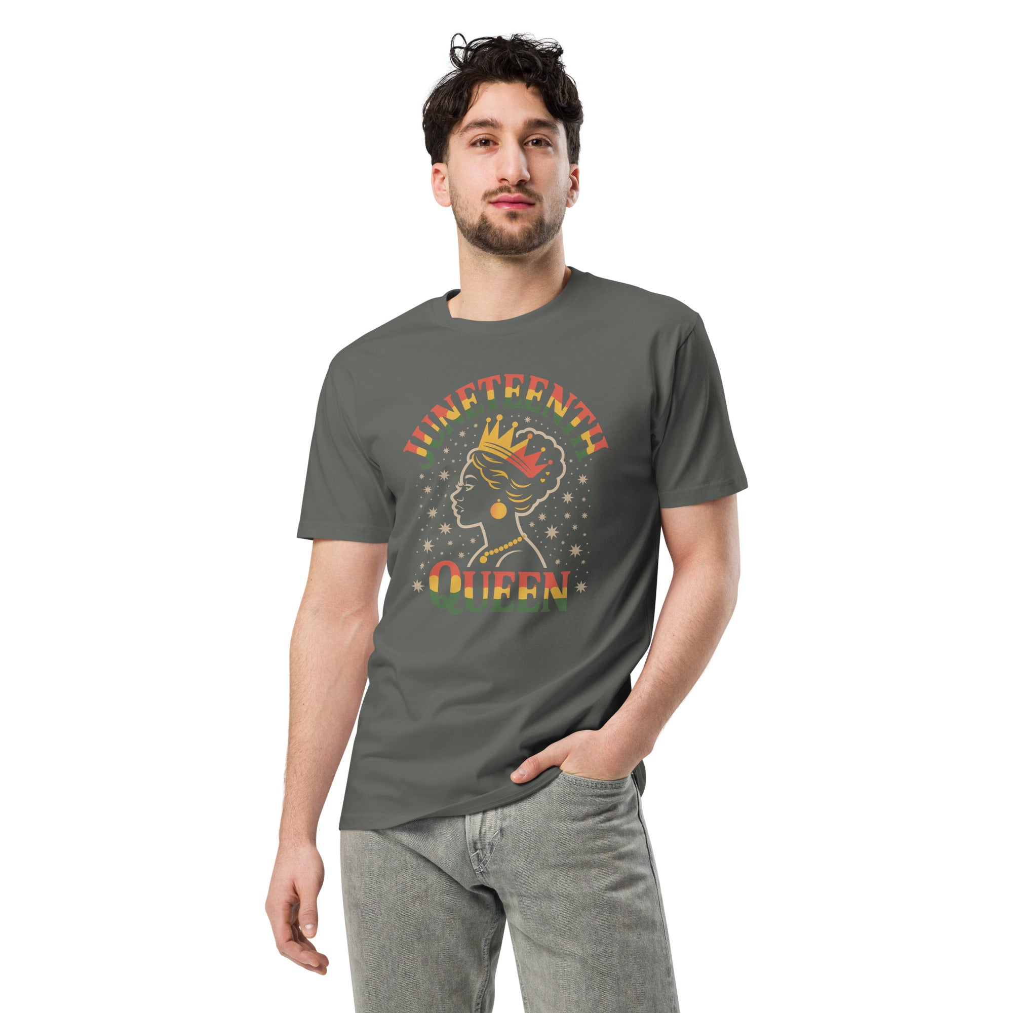 Juneteenth Queen Crown Afro Graphic Unisex Premium T-Shirt | Gallory Hive