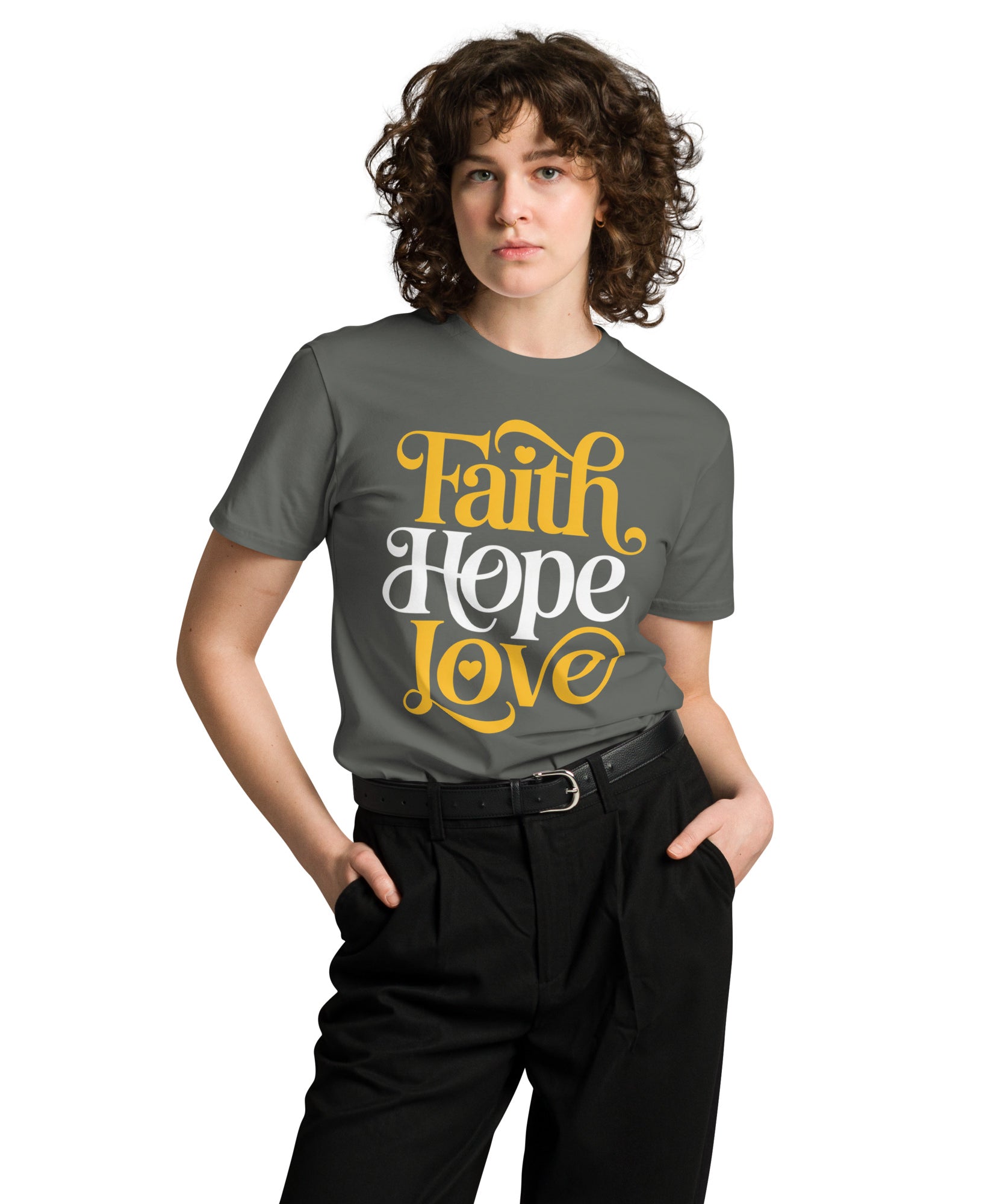 Faith Hope Love Unisex Premium Cotton T-Shirt | Gallory Hive