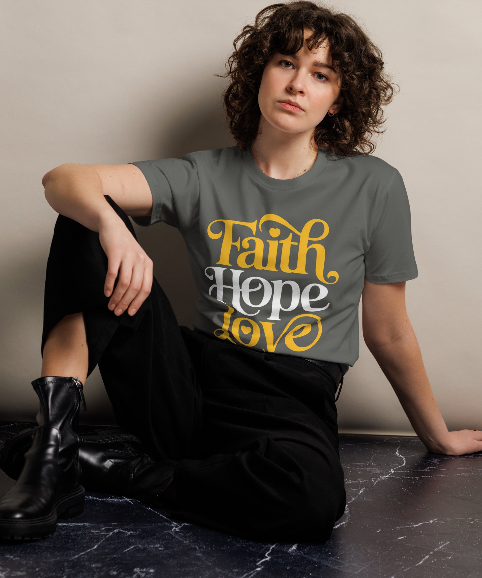 Faith Hope Love Unisex Premium Cotton T-Shirt | Gallory Hive