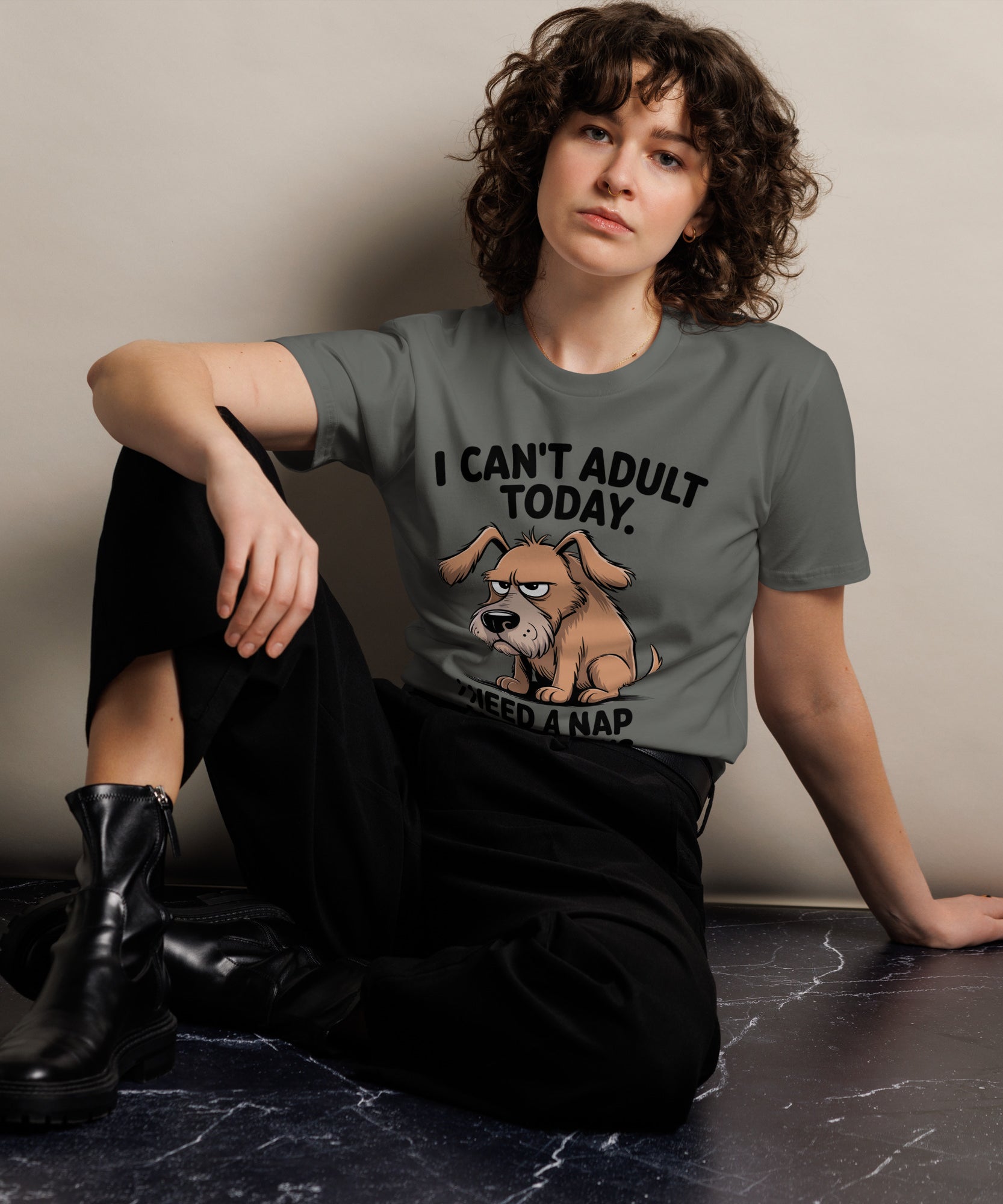 I Can't Adult Today Funny Dog Unisex Premium T-Shirt | Gallory Hive