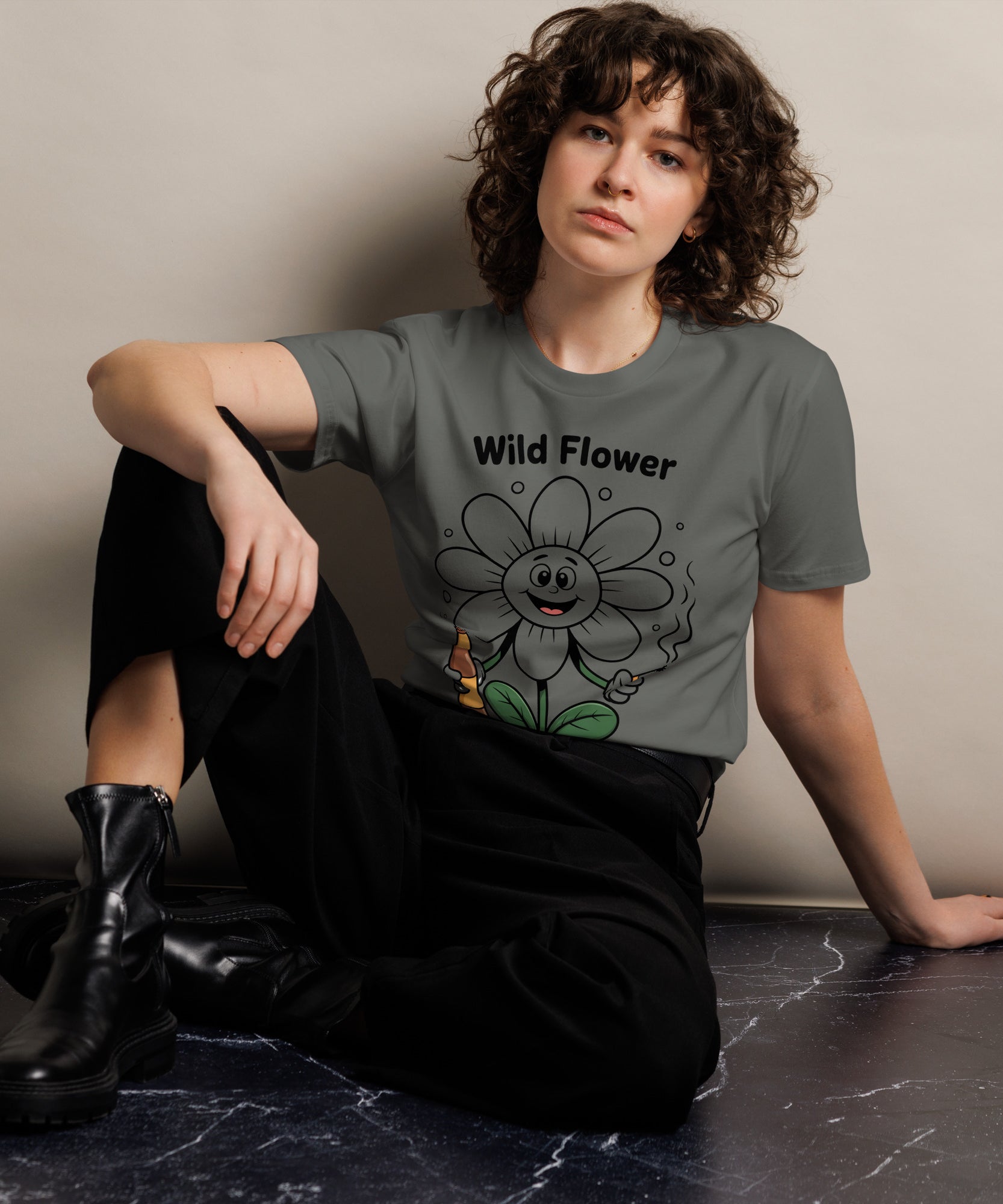 Wildflower Funny Unisex Premium Cotton Graphic T-Shirt | Gallory Hive