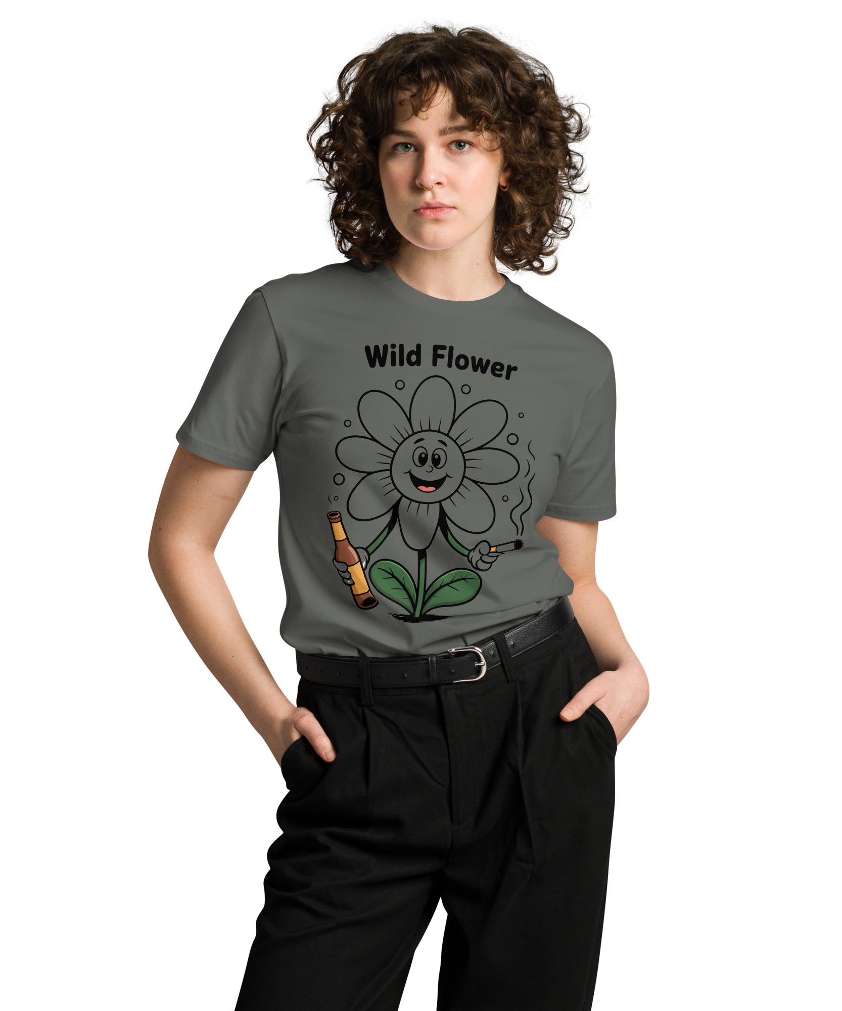 Wildflower Funny Unisex Premium Cotton Graphic T-Shirt | Gallory Hive