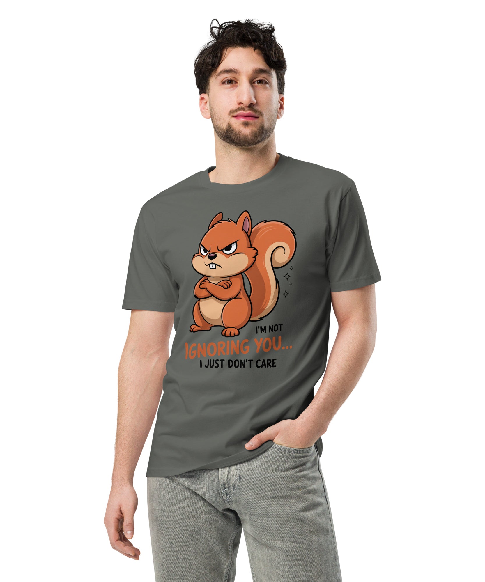 Ignoring You Funny Angry Squirrel Premium Cotton T-Shirt | Gallory Hive