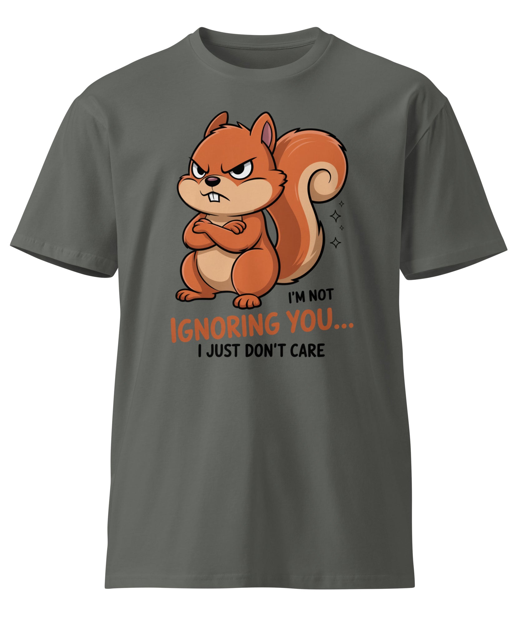 Ignoring You Funny Angry Squirrel Premium Cotton T-Shirt | Gallory Hive
