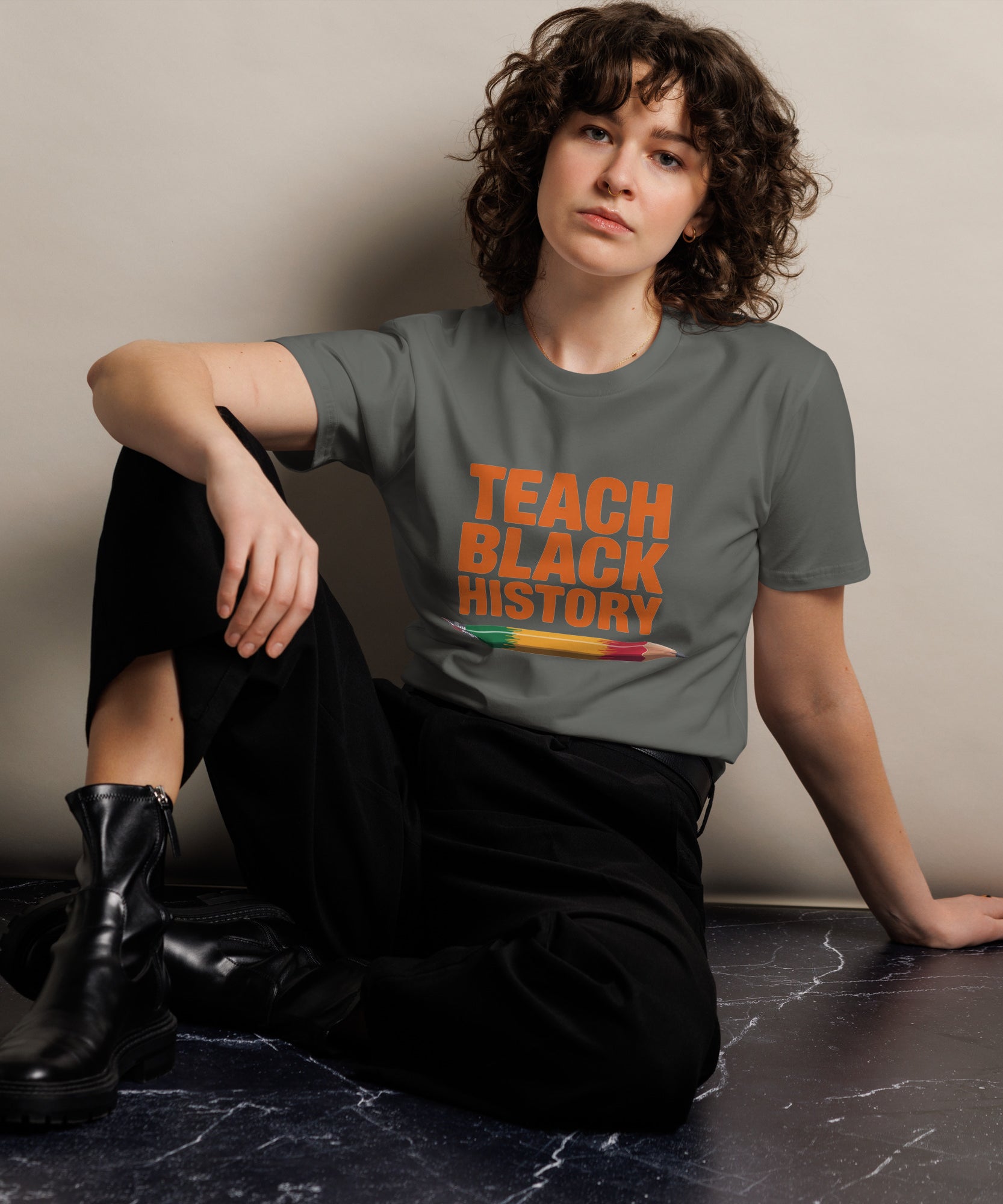 Teach Black History Teacher Pride Graphic Unisex Premium T-shirt | Gallory Hive