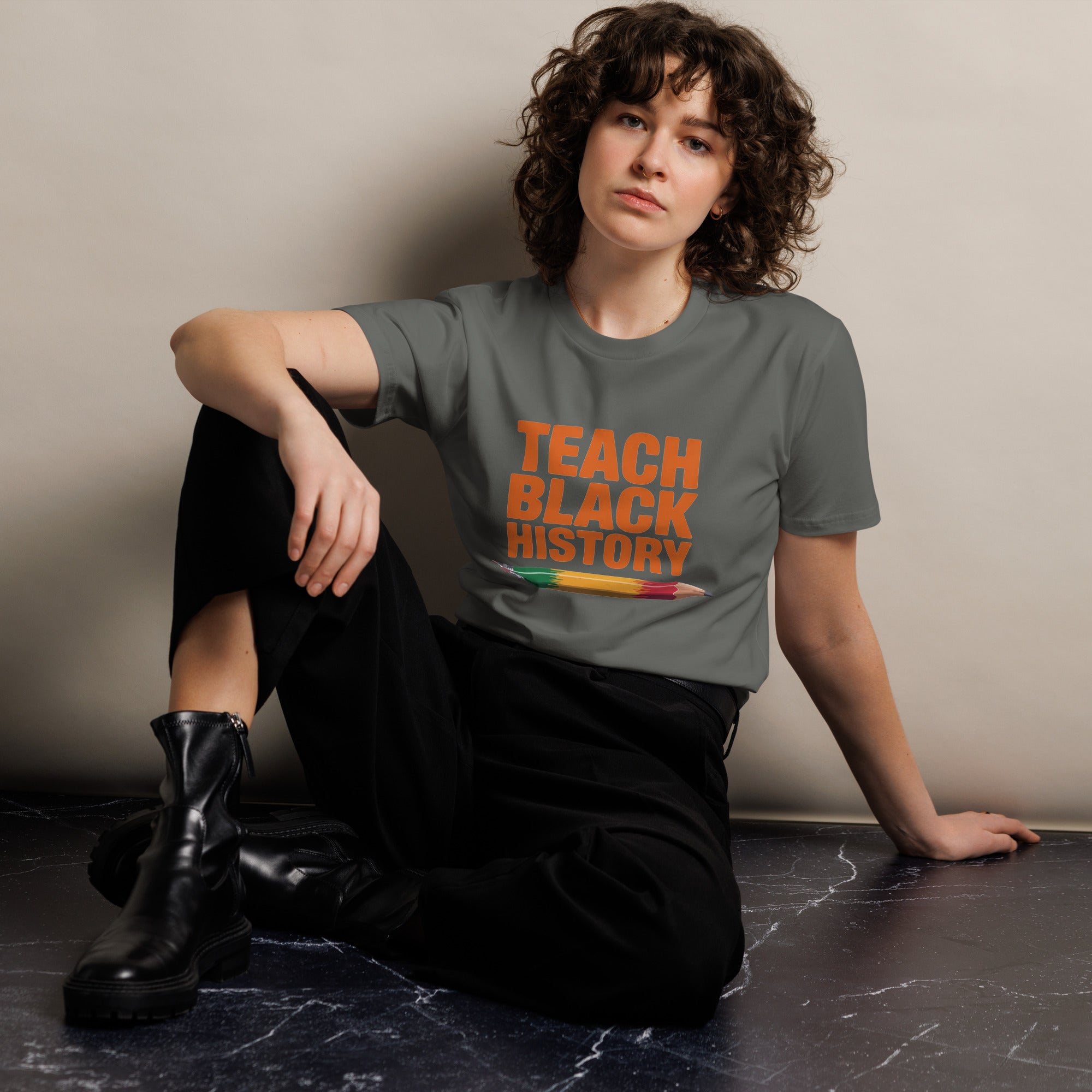 Teach Black History Teacher Pride Graphic Unisex Premium T-shirt | Gallory Hive