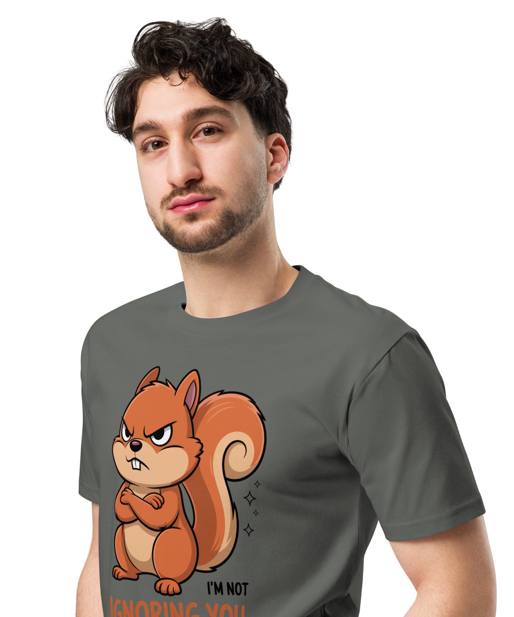 Ignoring You Funny Angry Squirrel Premium Cotton T-Shirt | Gallory Hive
