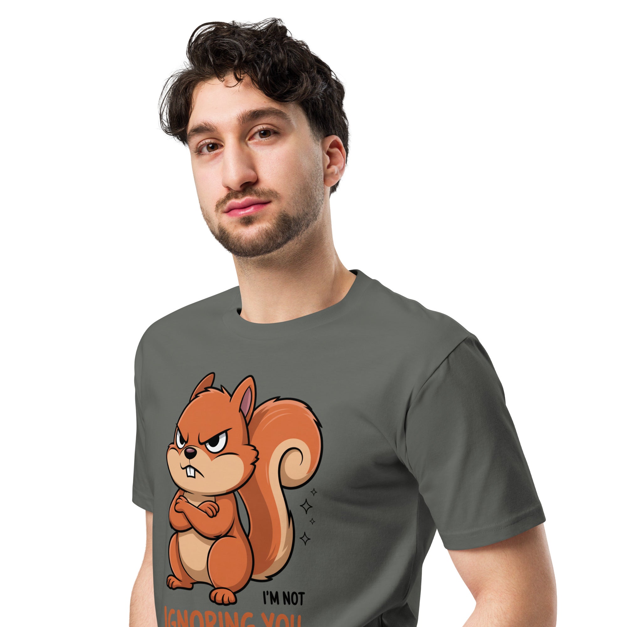 Ignoring You Funny Angry Squirrel Premium Cotton T-Shirt | Gallory Hive