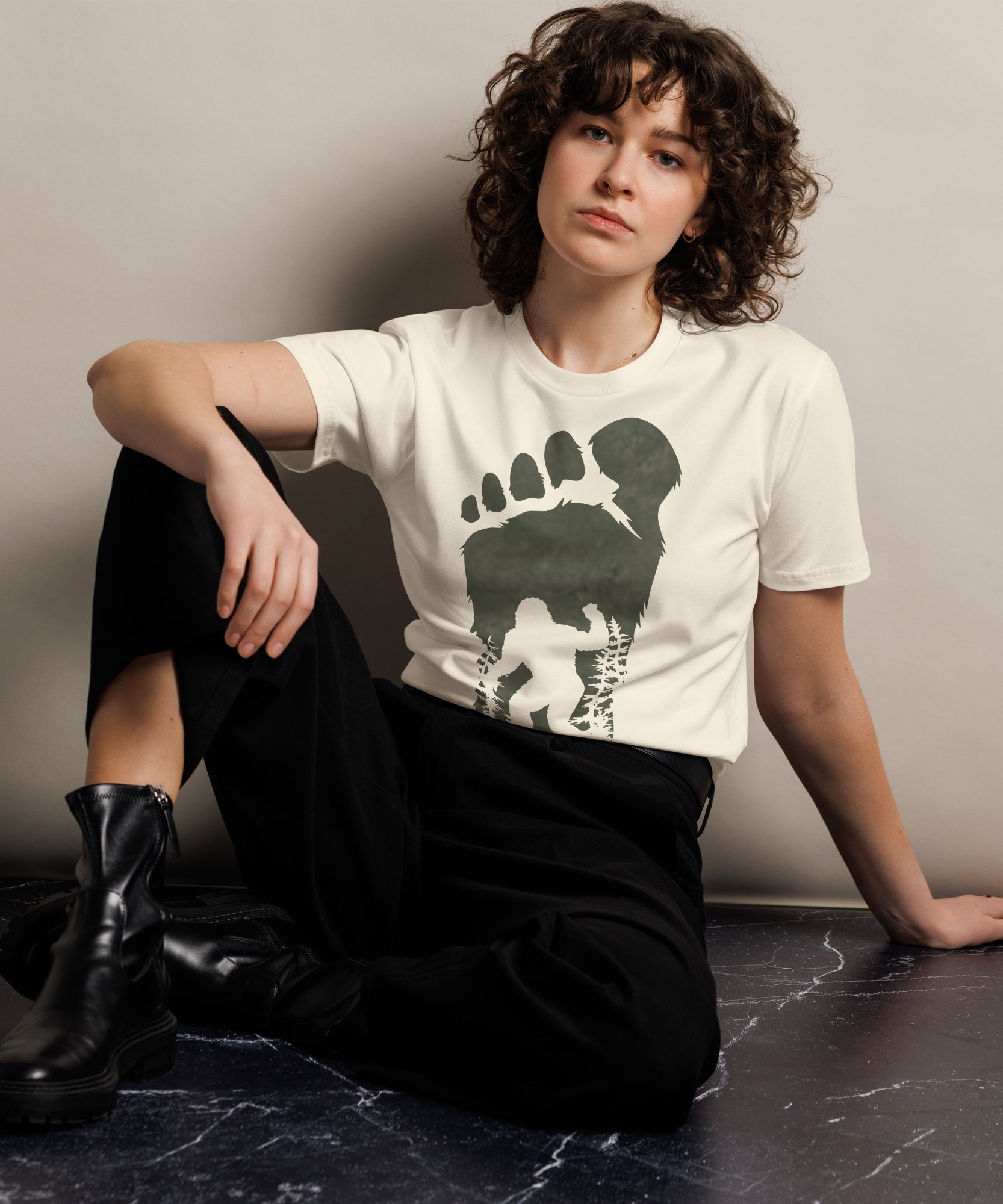 Bigfoot Shadow Art Unisex Graphic T-Shirt | Gallory Hive