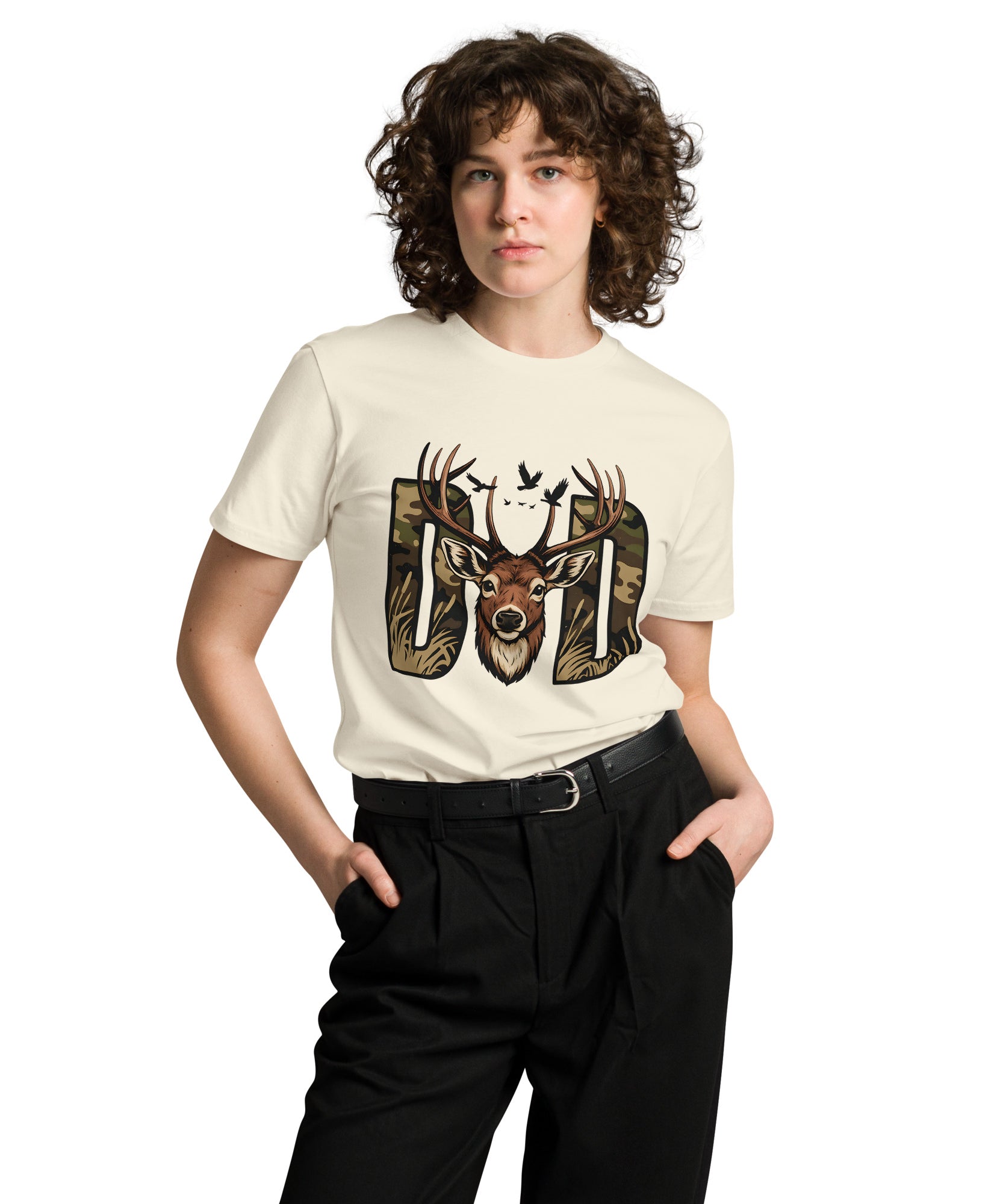 Dad Deer Hunting Premium Cotton T-Shirt | Gallory Hive