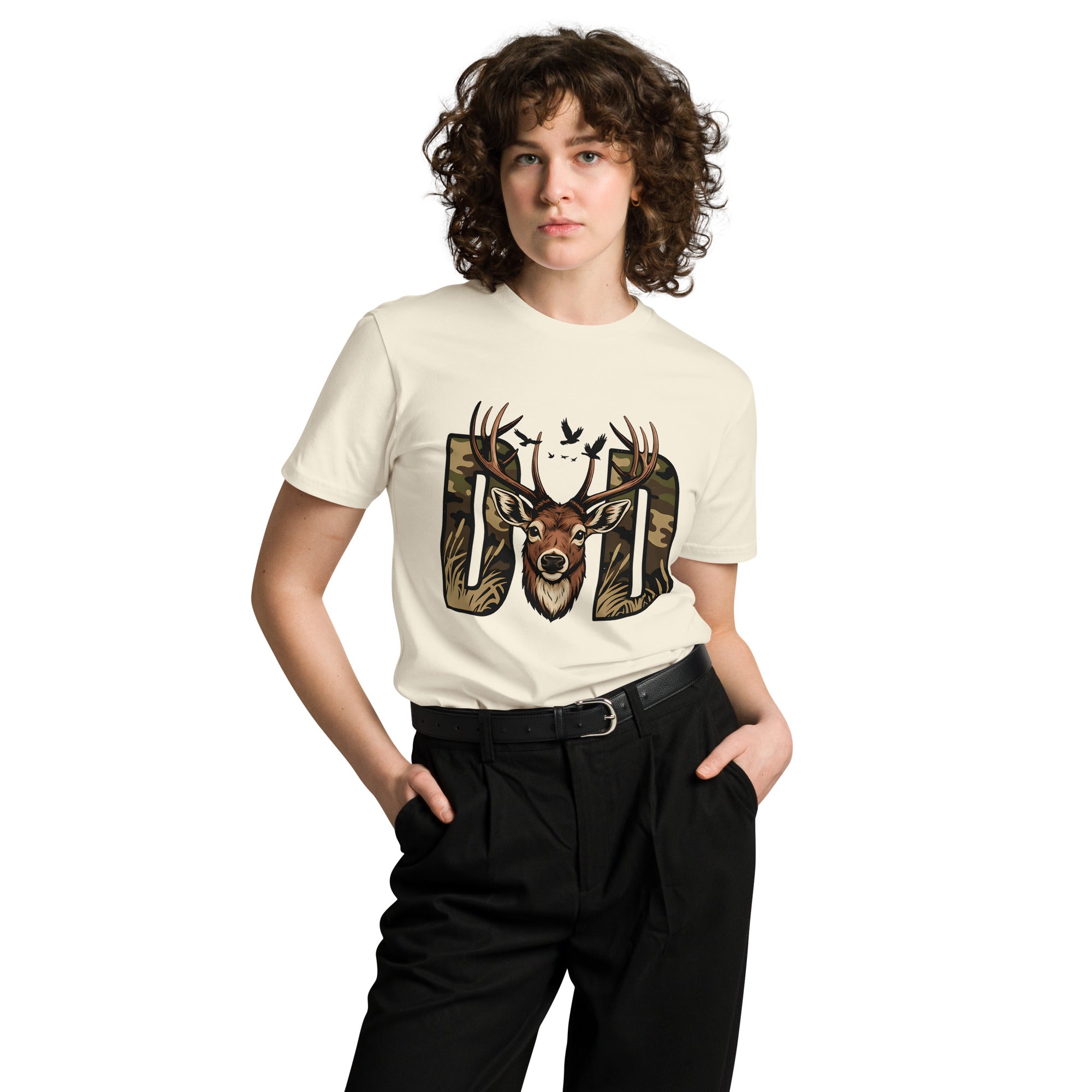 Dad Deer Hunting Premium Cotton T-Shirt | Gallory Hive