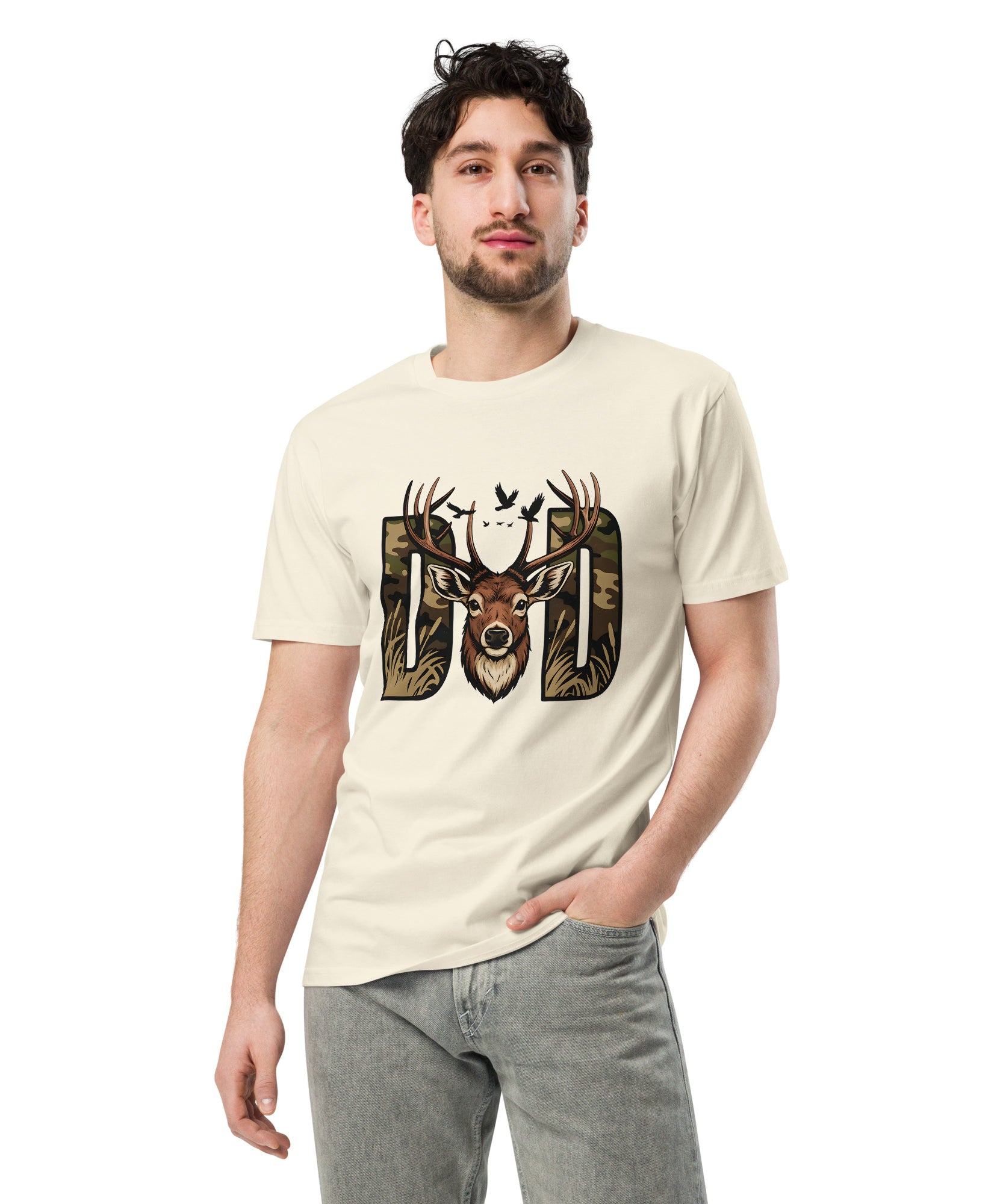 Dad Deer Hunting Premium Cotton T-Shirt | Gallory Hive