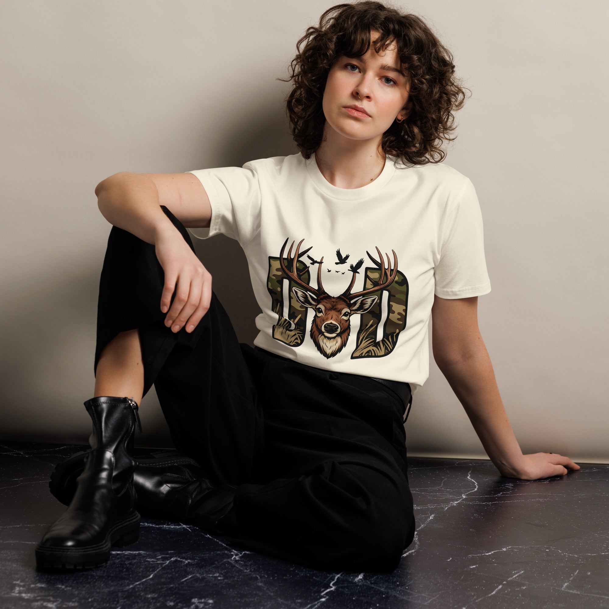 Dad Deer Hunting Premium Cotton T-Shirt | Gallory Hive
