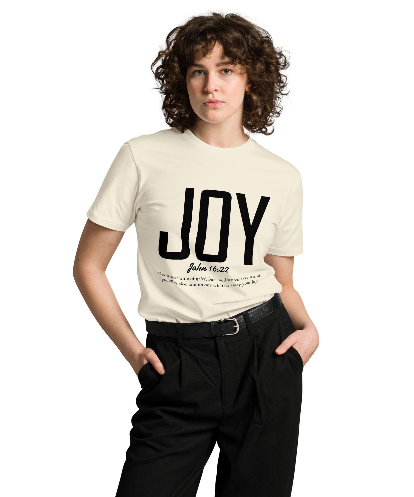 Joy Faith Inspirational Premium Unisex Cotton T-Shirt | Gallory Hive