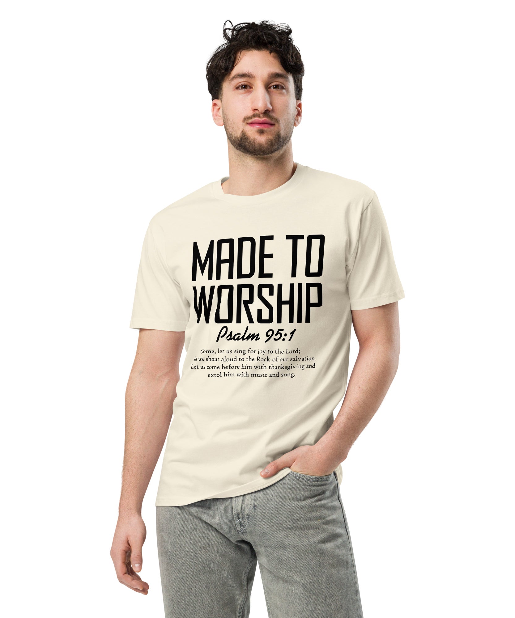 Made to Worship Inspirational Premium Cotton T-Shirt | Gallory Hive