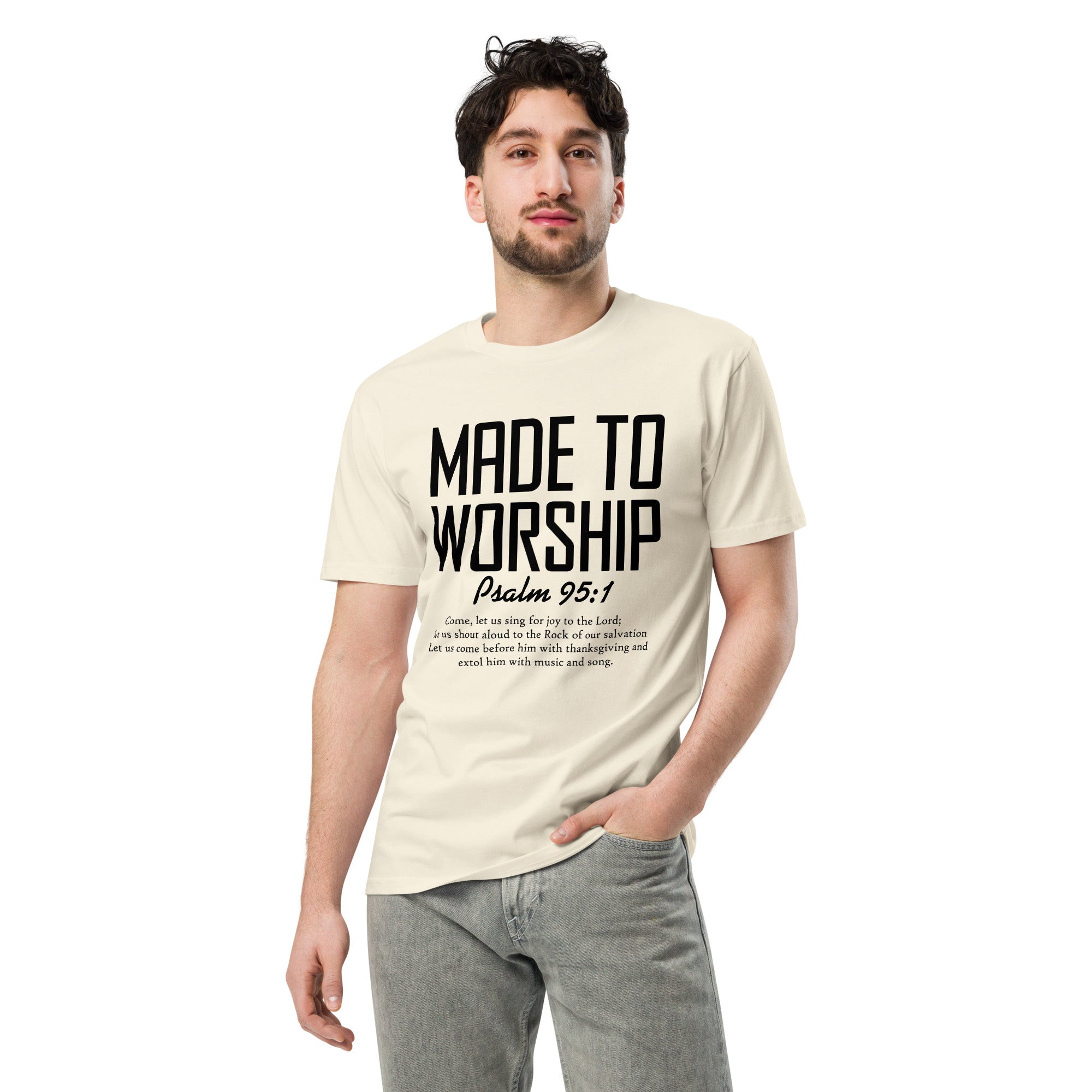 Made to Worship Inspirational Premium Cotton T-Shirt | Gallory Hive