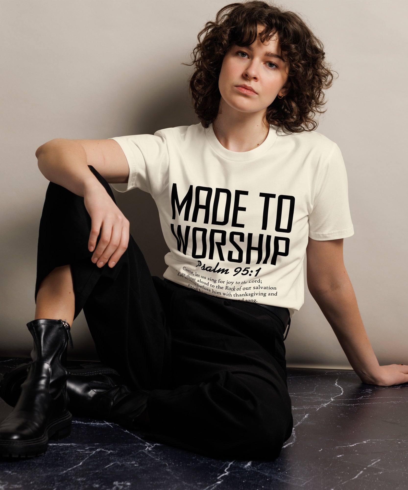 Made to Worship Inspirational Premium Cotton T-Shirt | Gallory Hive