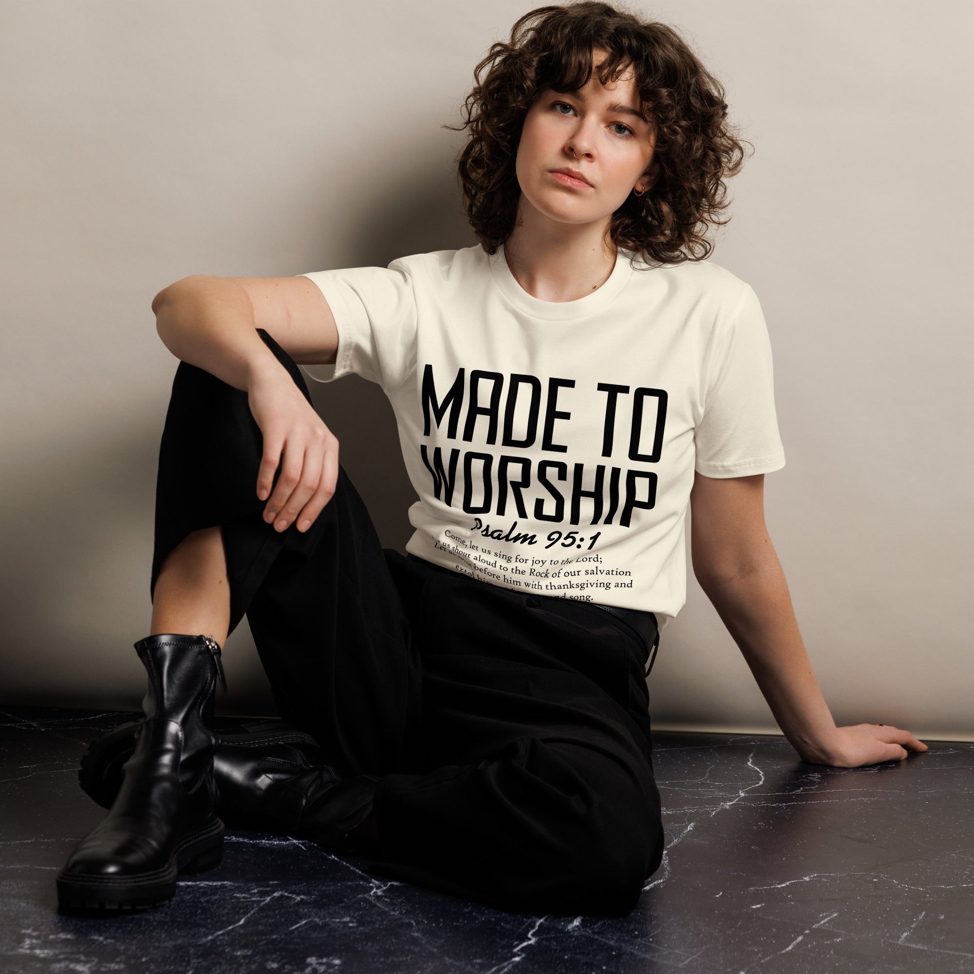 Made to Worship Inspirational Premium Cotton T-Shirt | Gallory Hive