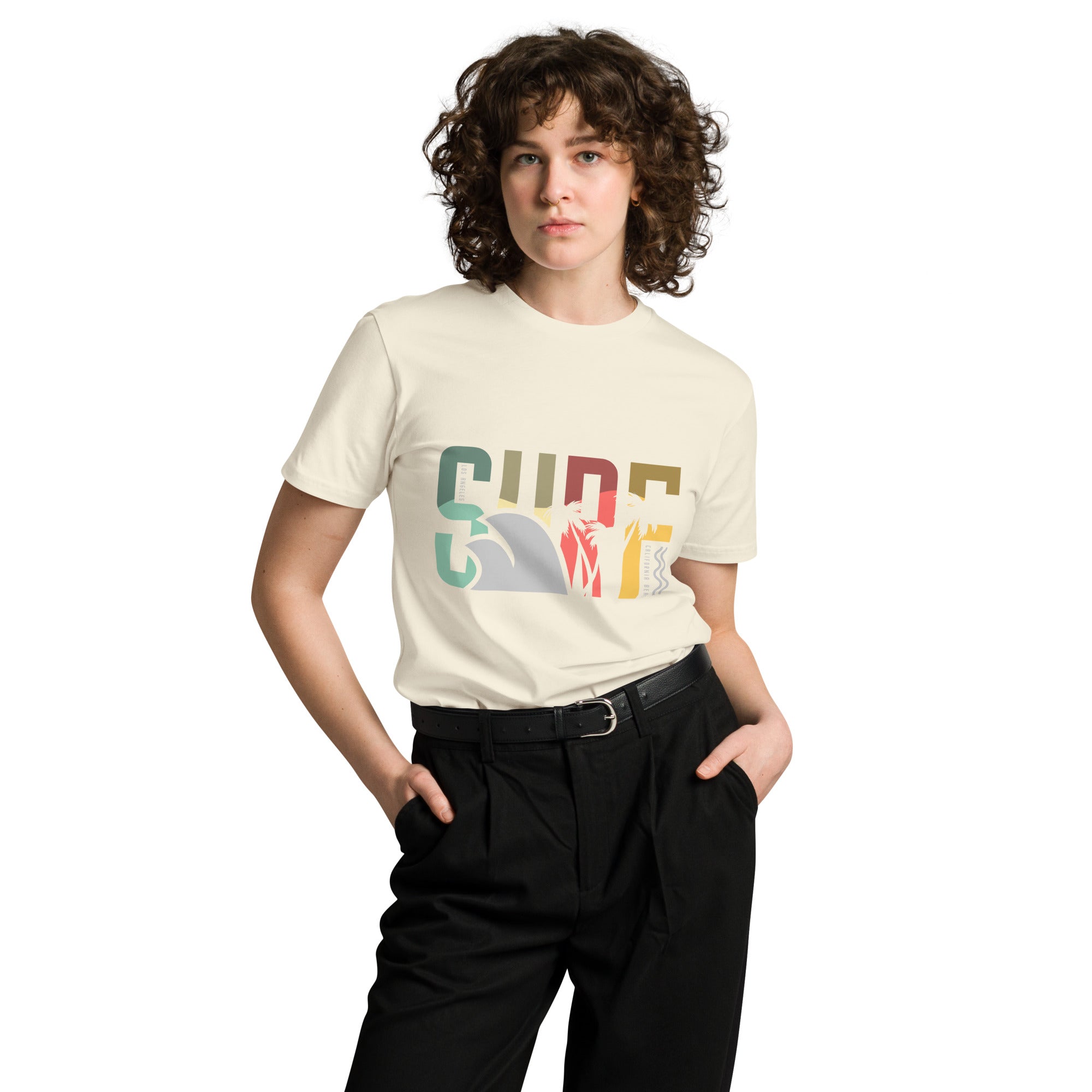Retro Surf Beach Premium Unisex Cotton T-Shirt | Gallory Hive