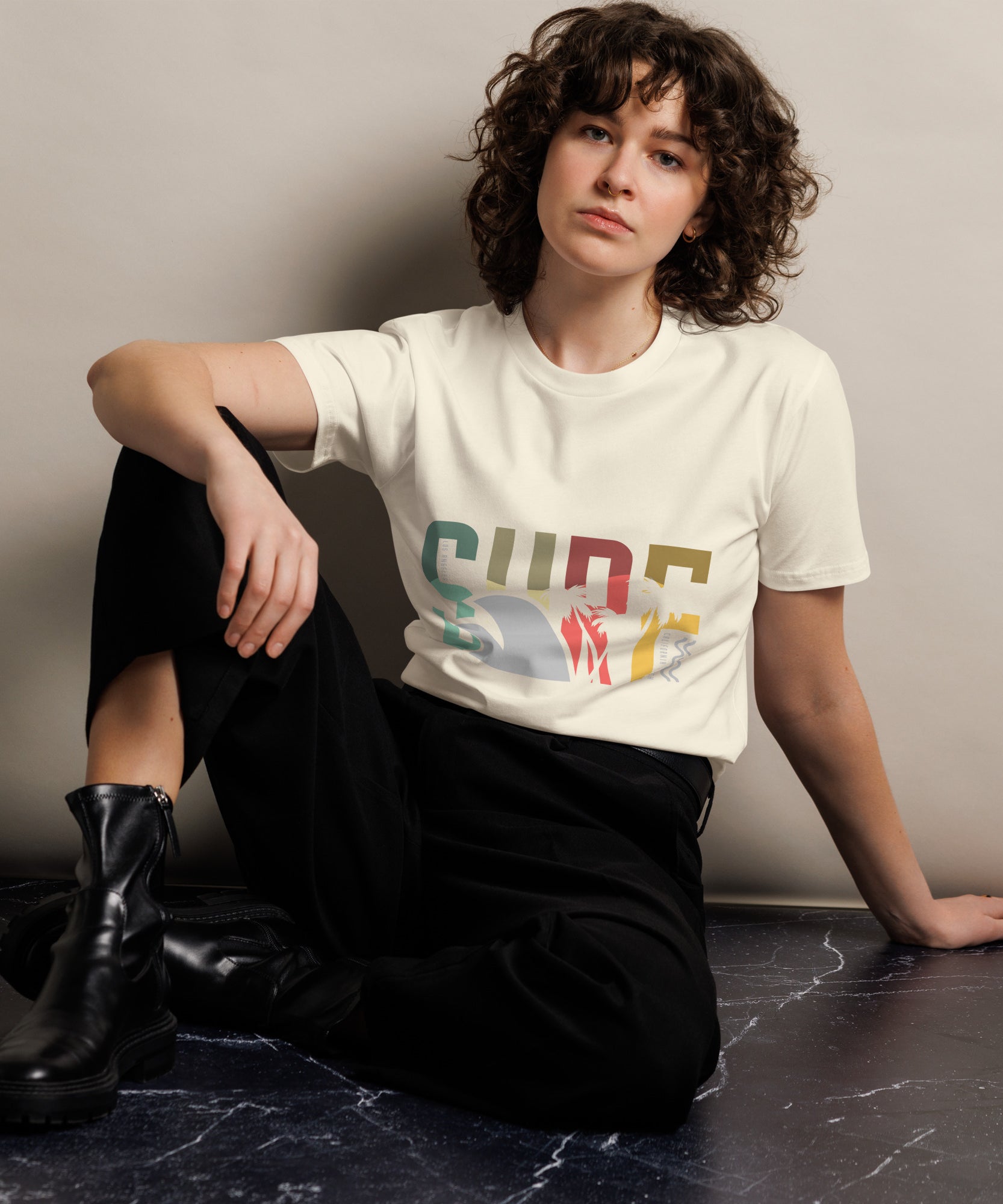 Retro Surf Beach Premium Unisex Cotton T-Shirt | Gallory Hive