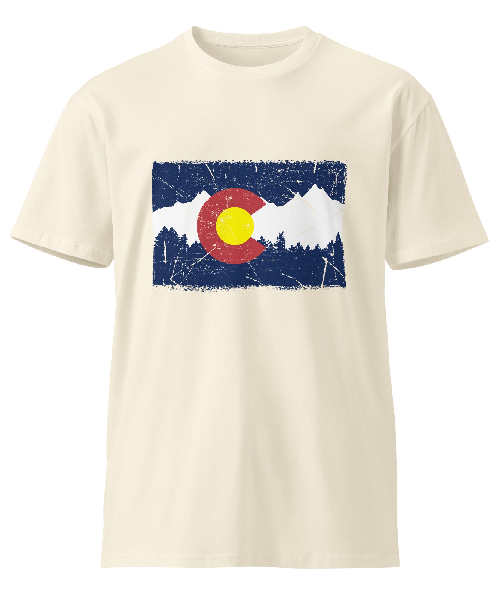 Colorado Mountain Flag Graphic Cotton T-Shirt | Gallory Hive