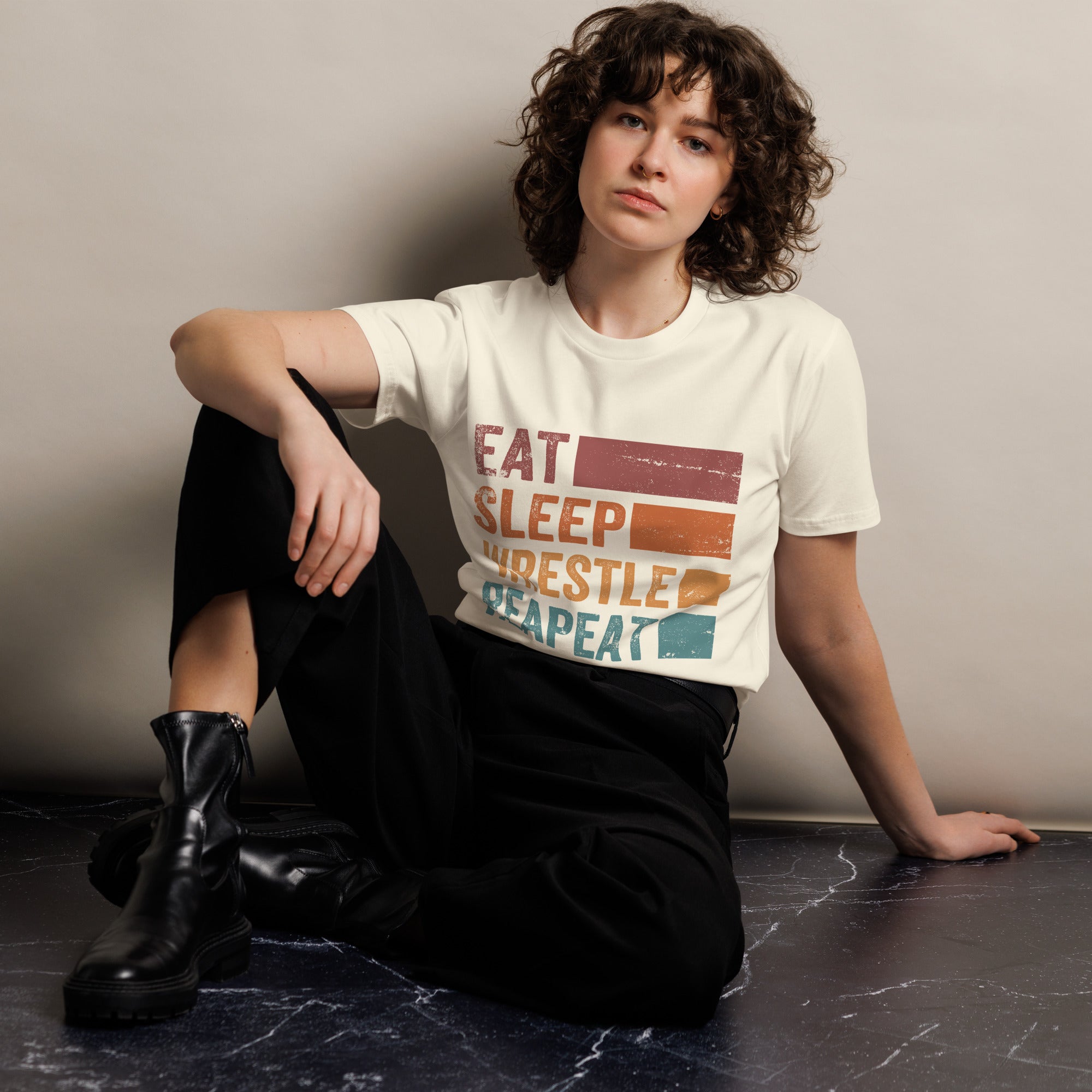 Eat Sleep Wrestle Repeat Wrestling Unisex Premium T-Shirt | Gallory Hive
