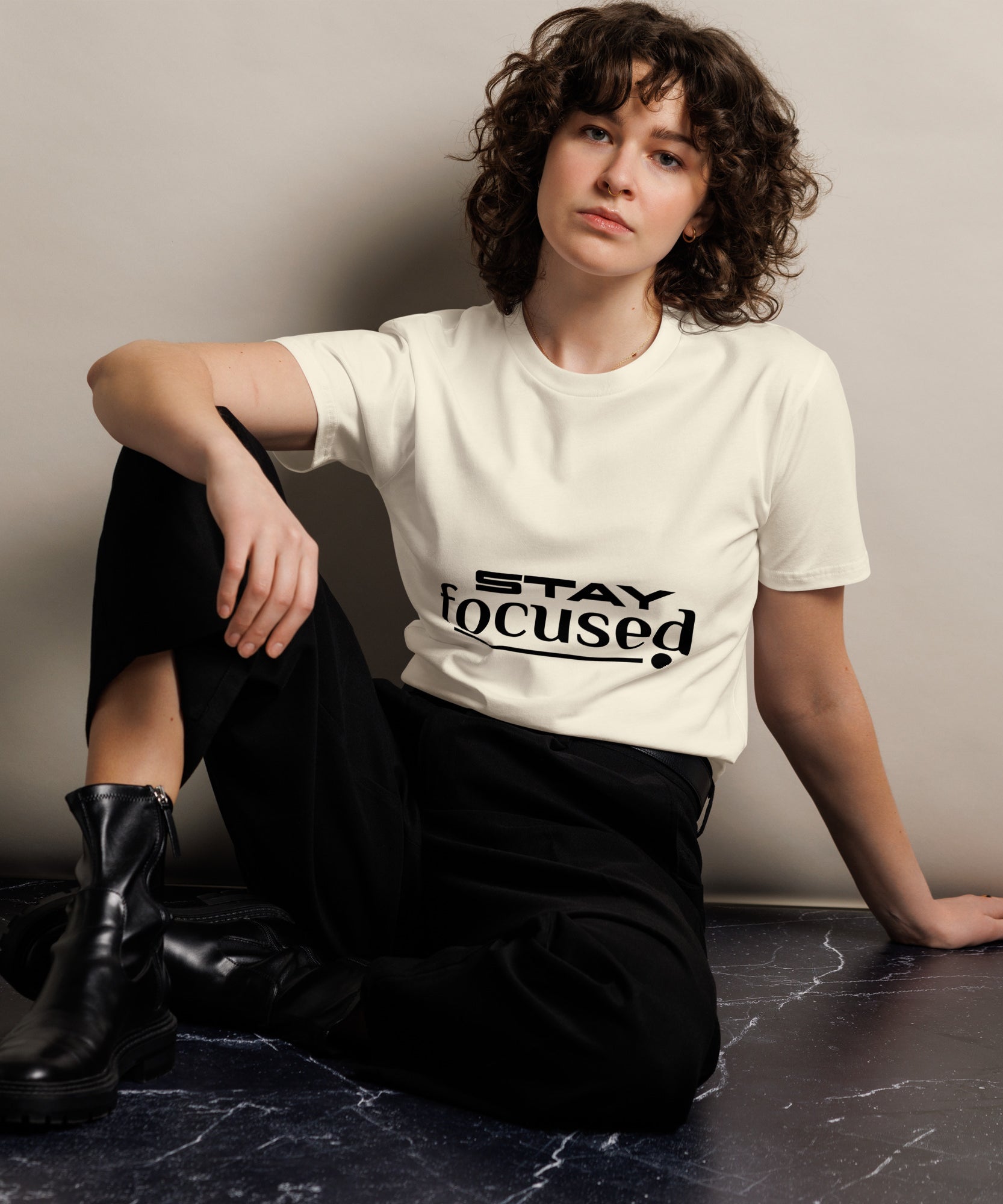 Stay Focused Unisex Premium Cotton T-Shirt | Gallory Hive
