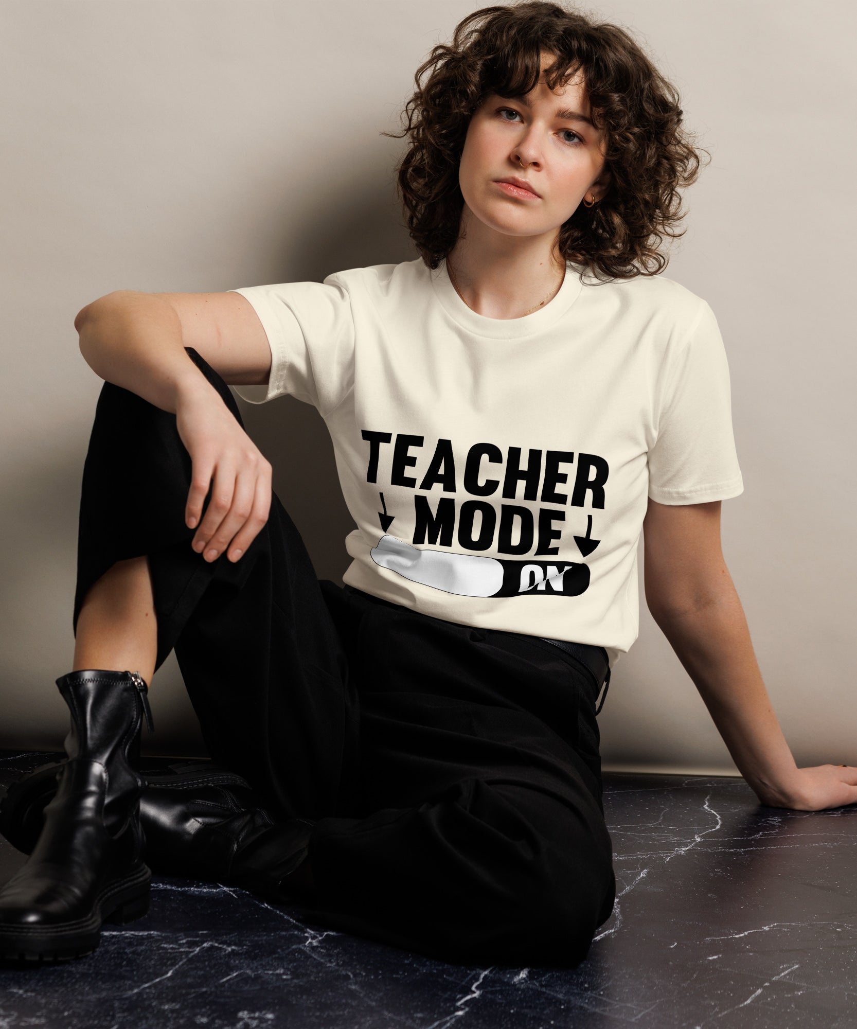 Teacher Mode On Graphic Premium Cotton T-Shirt | Gallory Hive