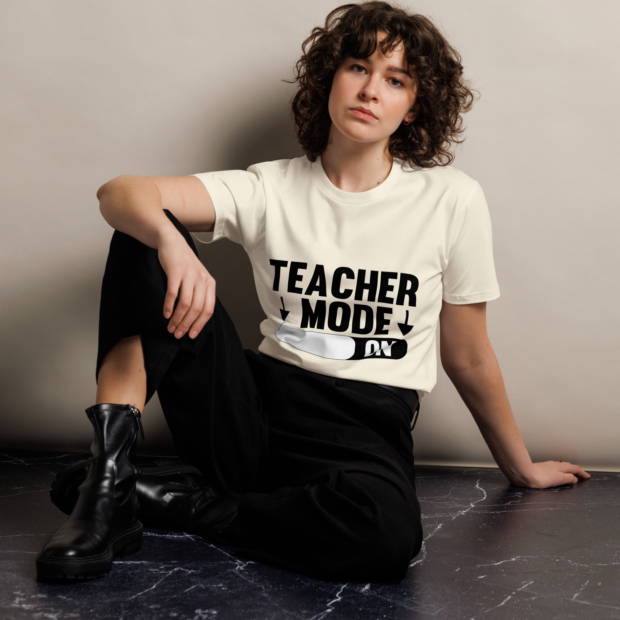 Teacher Mode On Graphic Premium Cotton T-Shirt | Gallory Hive