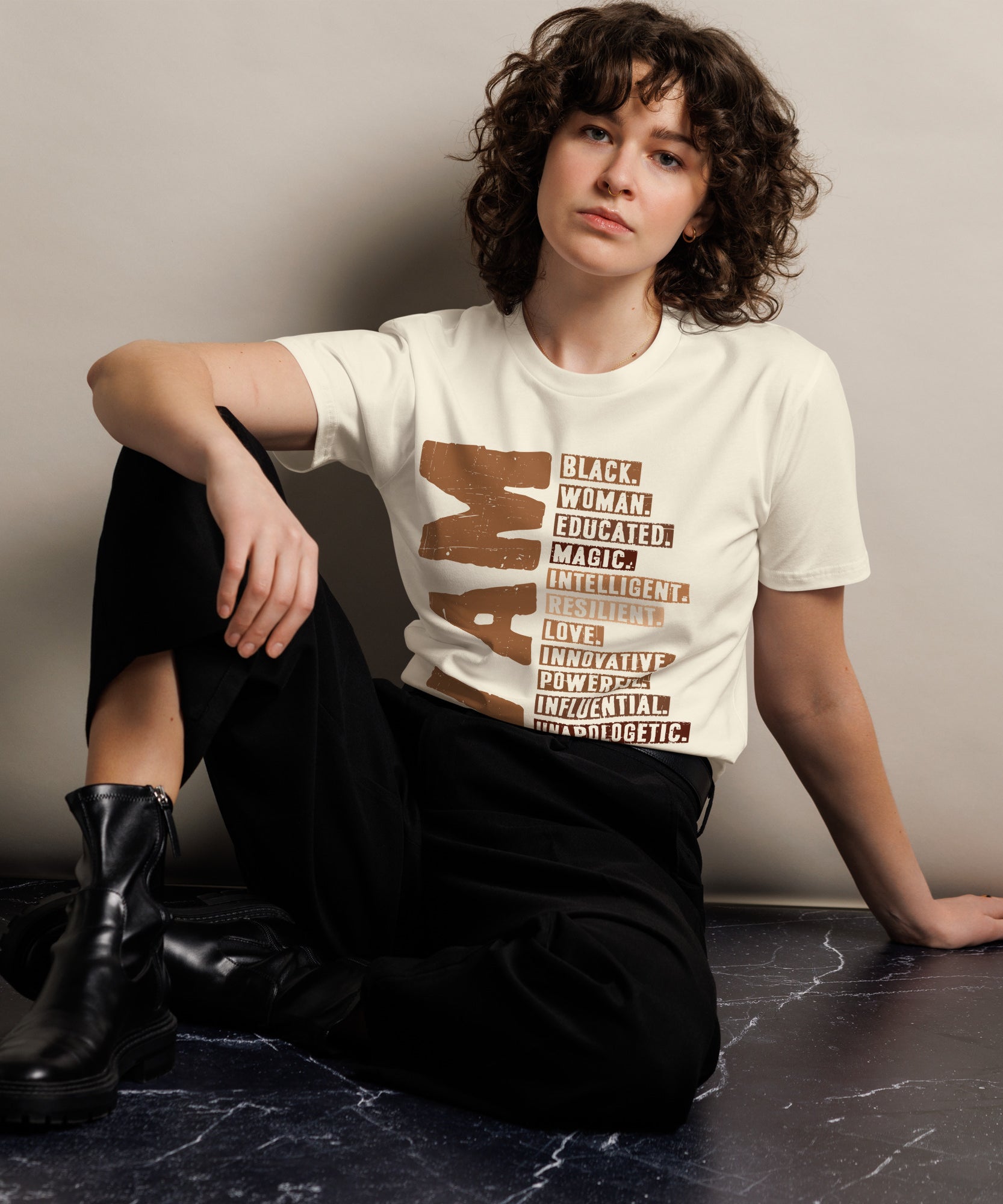 Powerful Black Woman Quote Premium Cotton T-Shirt | Gallory Hive