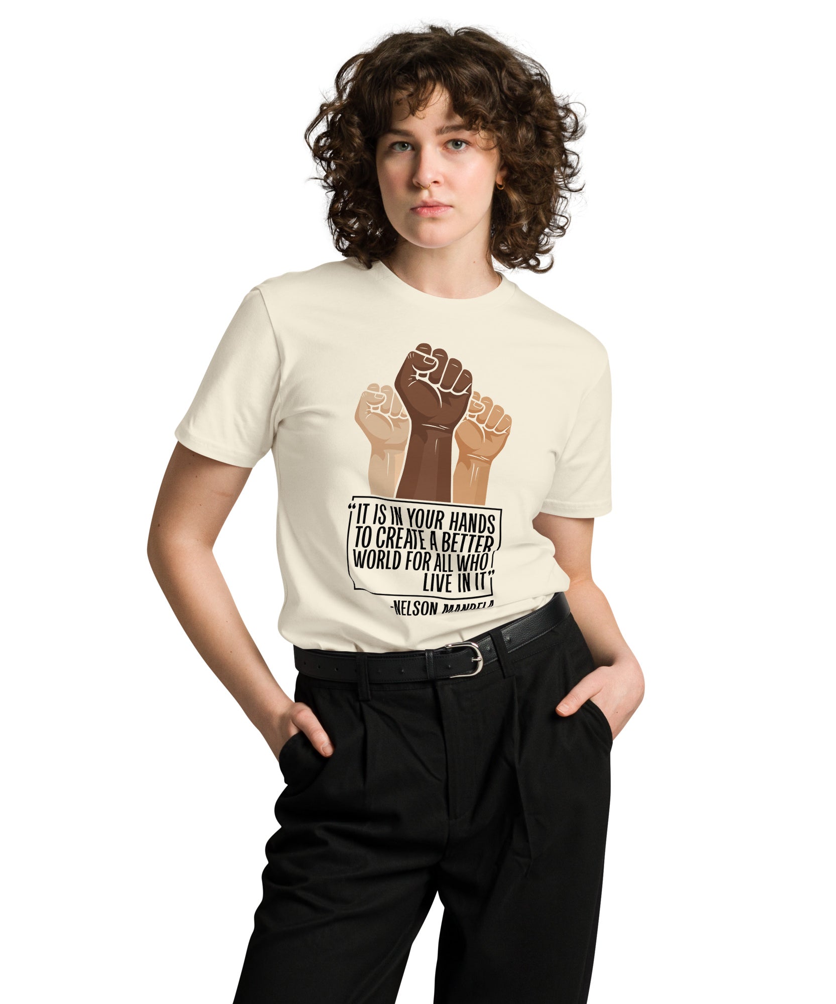 Mandela Inspirational Unisex Premium Cotton T-Shirt | Gallory Hive