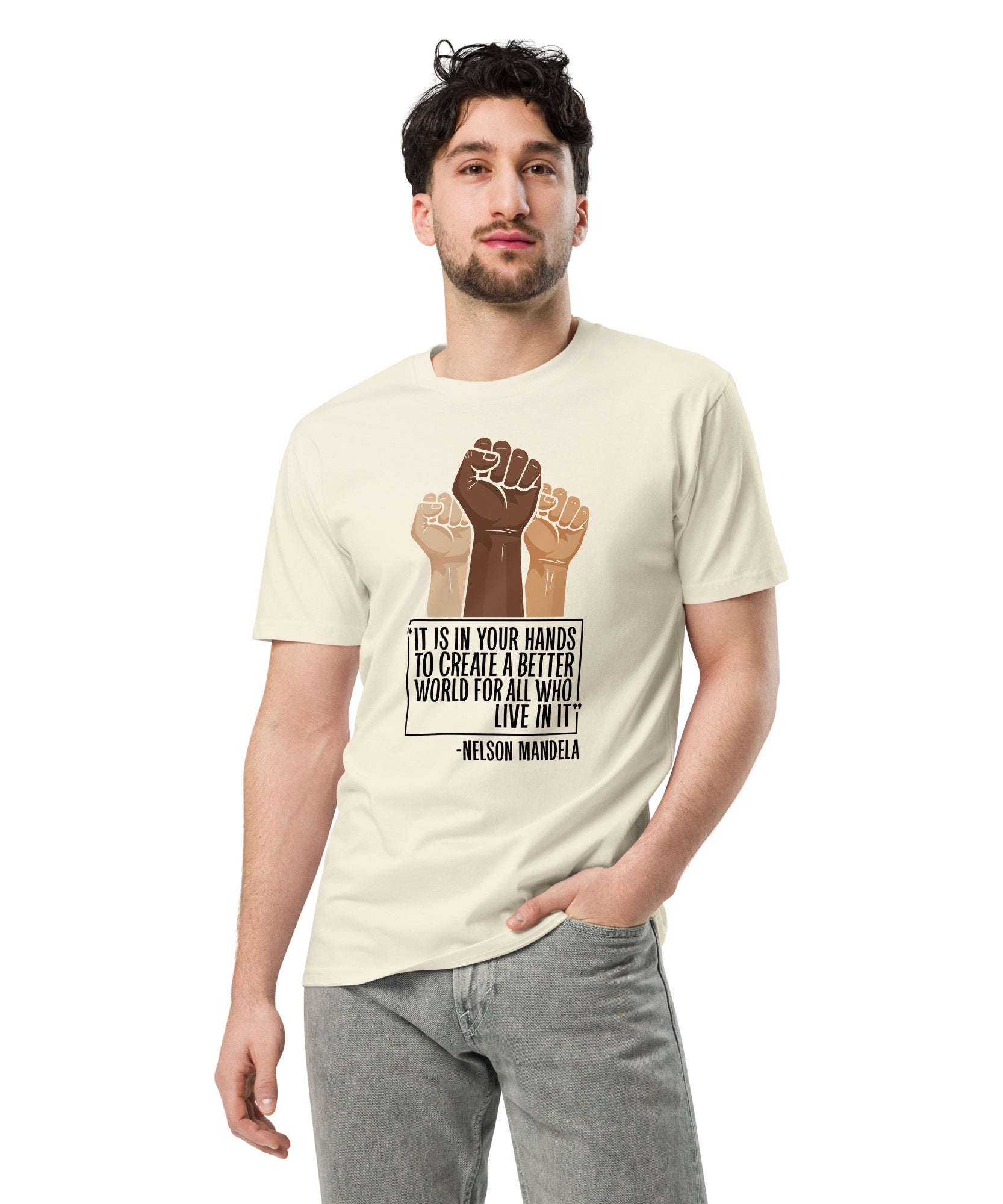 Mandela Inspirational Unisex Premium Cotton T-Shirt | Gallory Hive