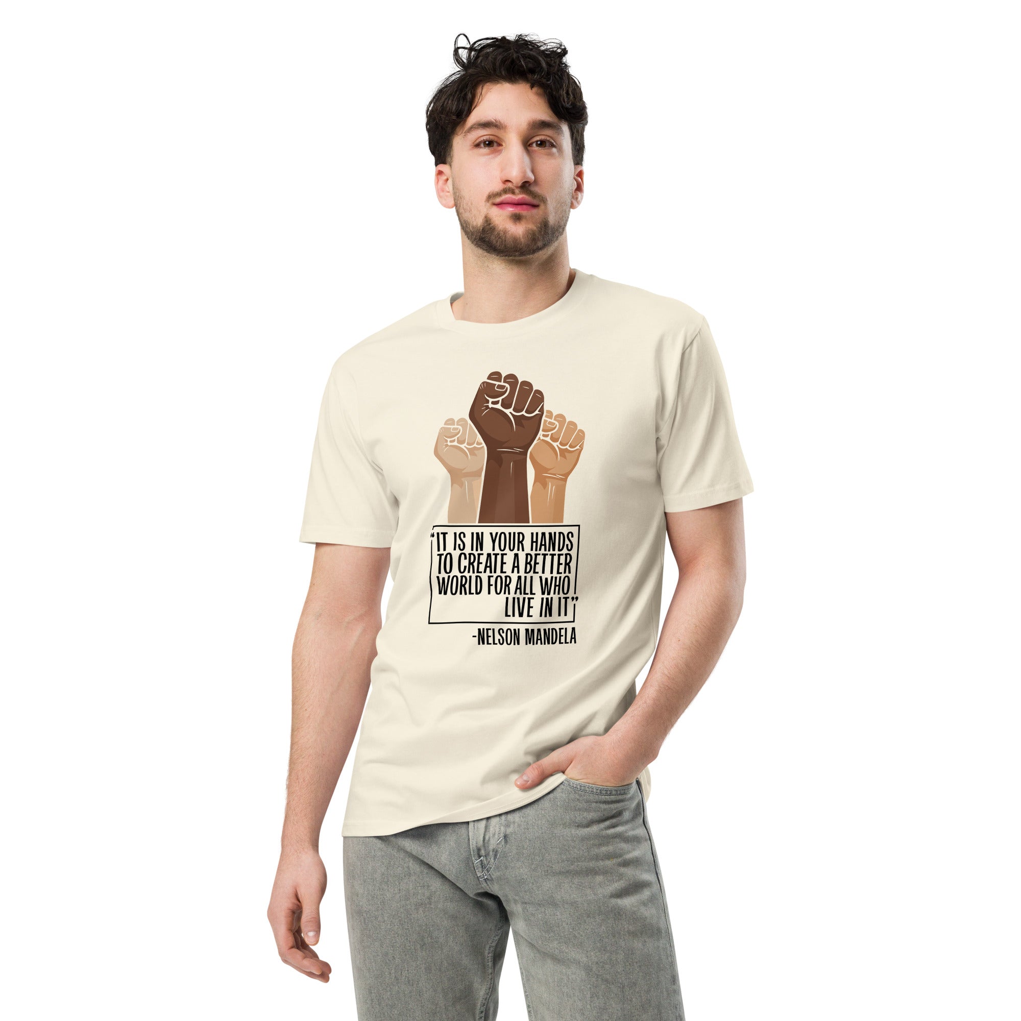 Mandela Inspirational Unisex Premium Cotton T-Shirt | Gallory Hive