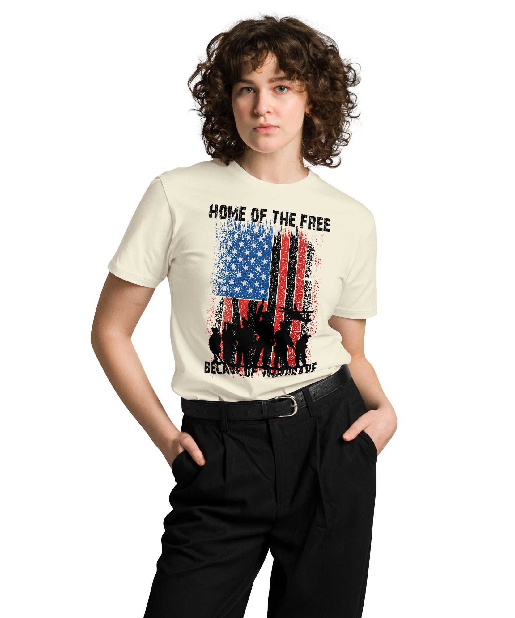 American Freedom Soldier Graphic Premium T-Shirt | Gallory Hive