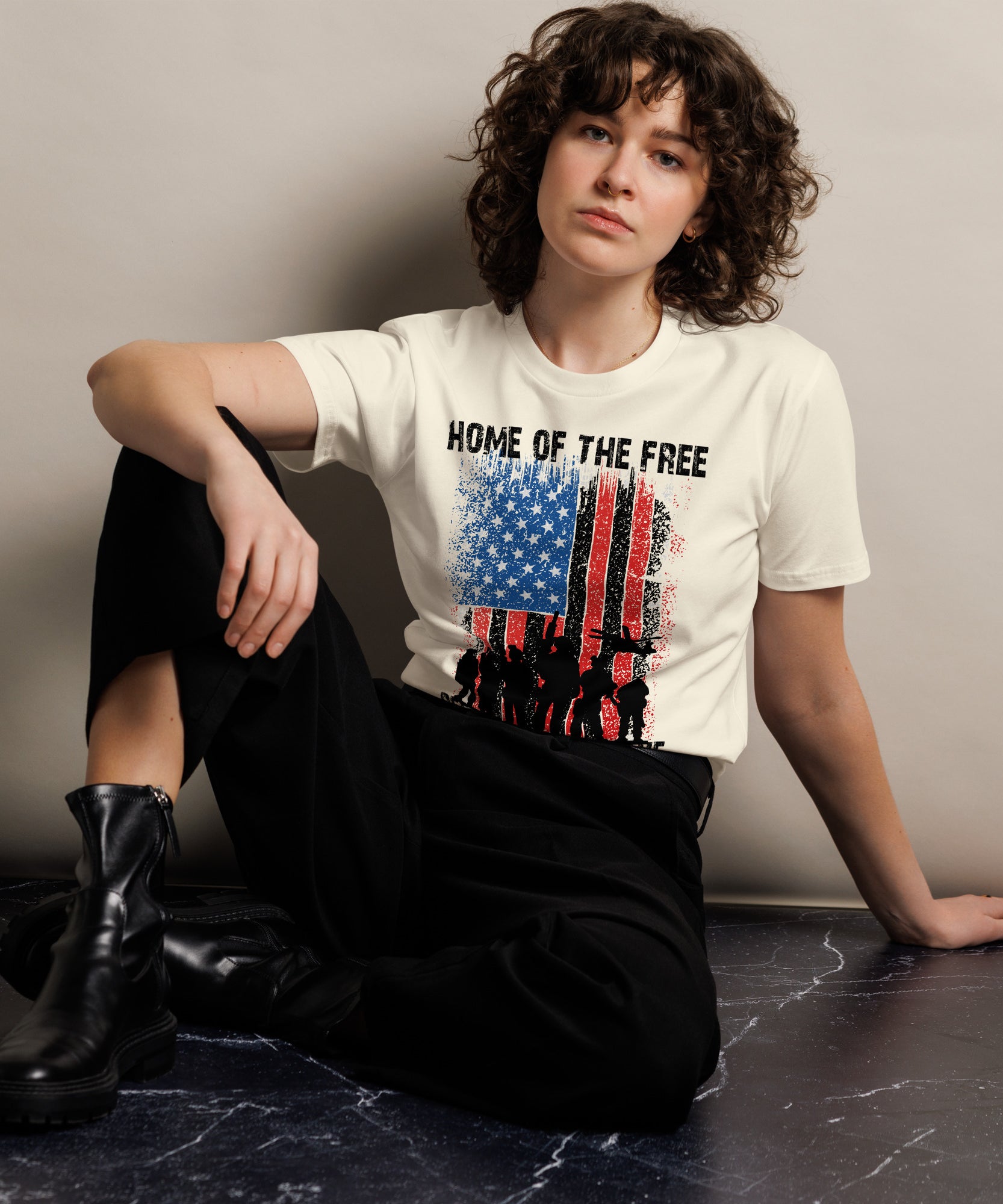 American Freedom Soldier Graphic Premium T-Shirt | Gallory Hive