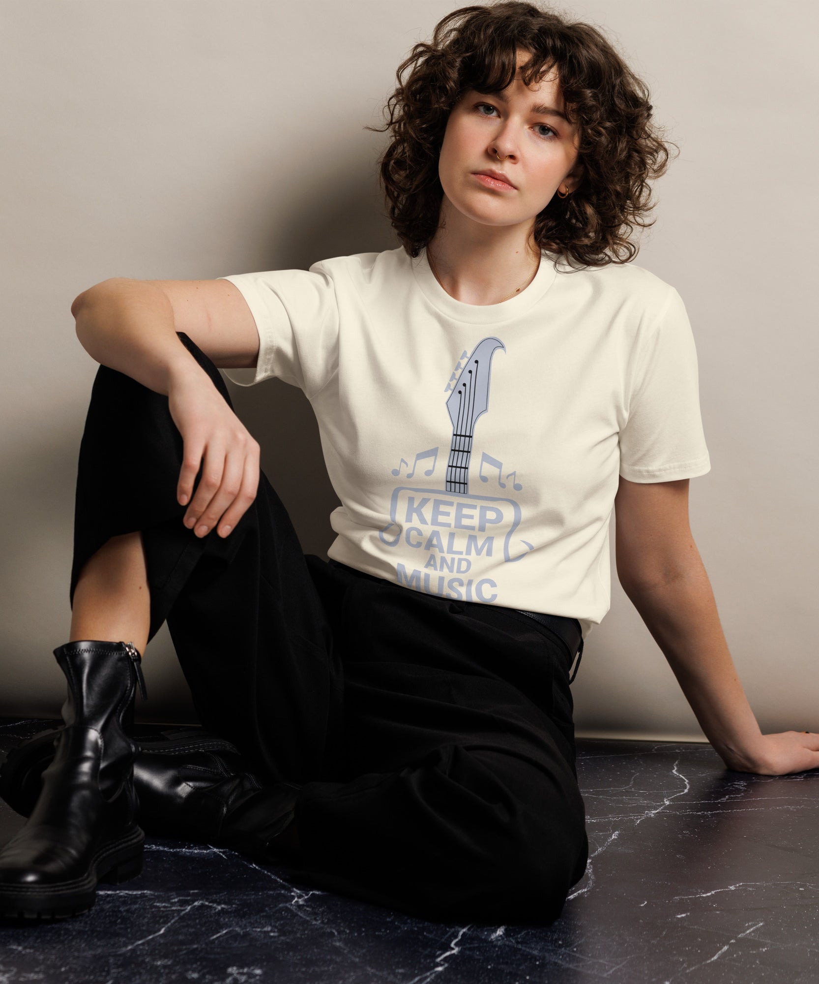 Keep Calm and Music Love Guitar T-Shirt | Gallory Hive