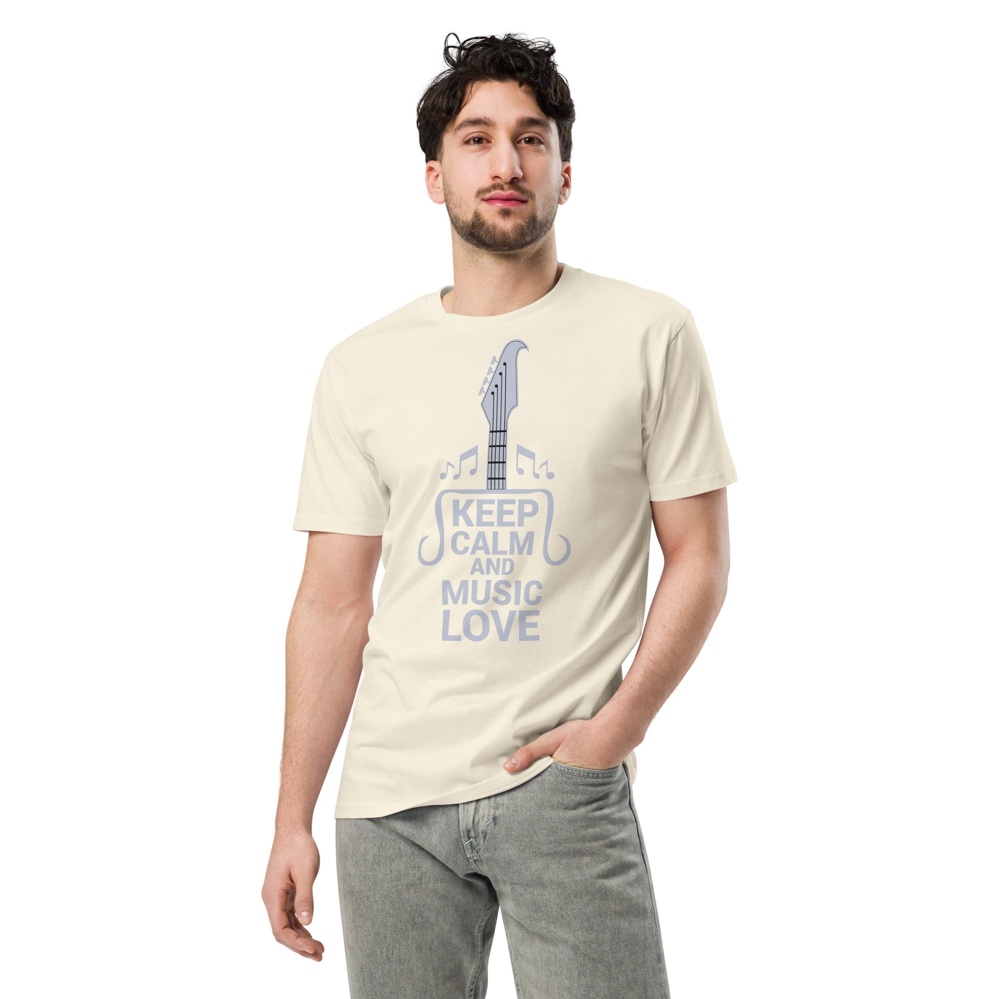 Keep Calm and Music Love Guitar T-Shirt | Gallory Hive